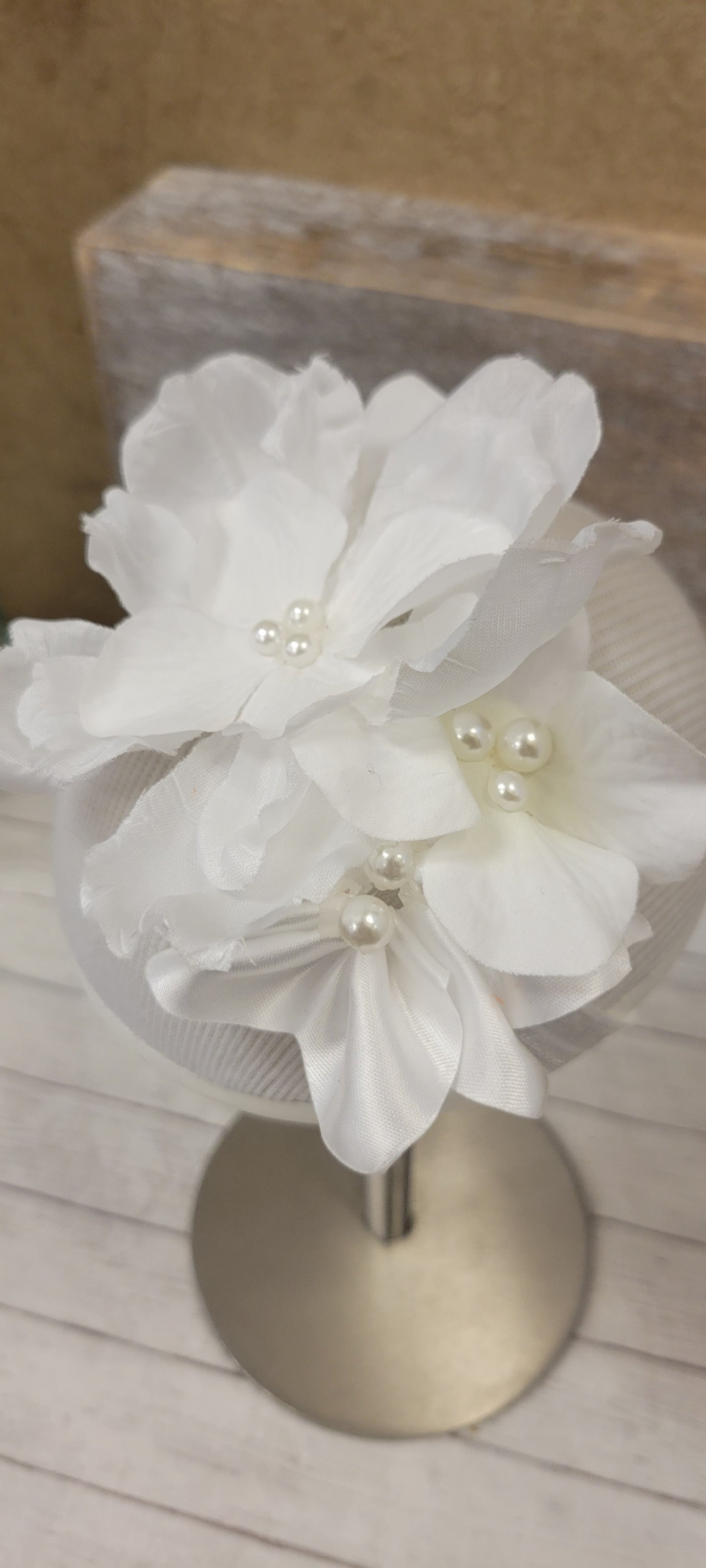White flowers headband, Communion headband, baptis headband