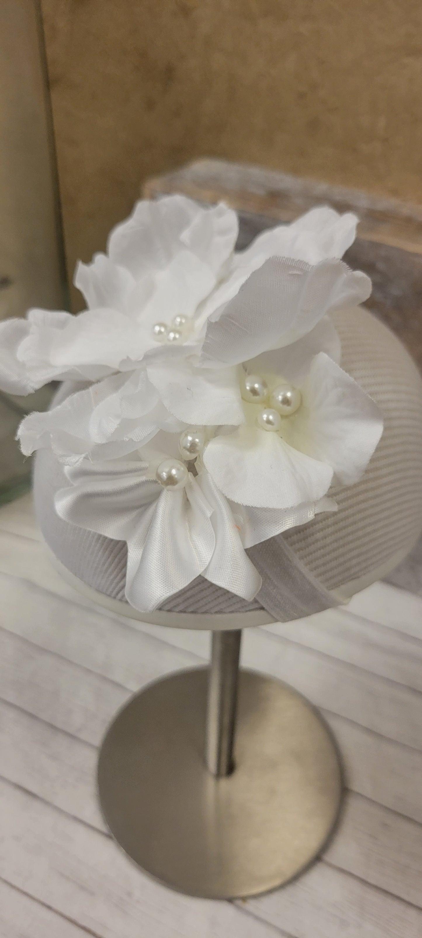 White flowers headband, Communion headband, baptis headband