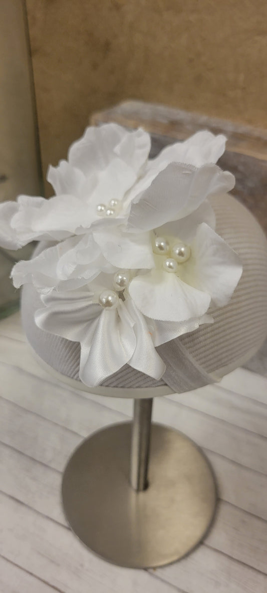 White flowers headband, Communion headband, baptis headband