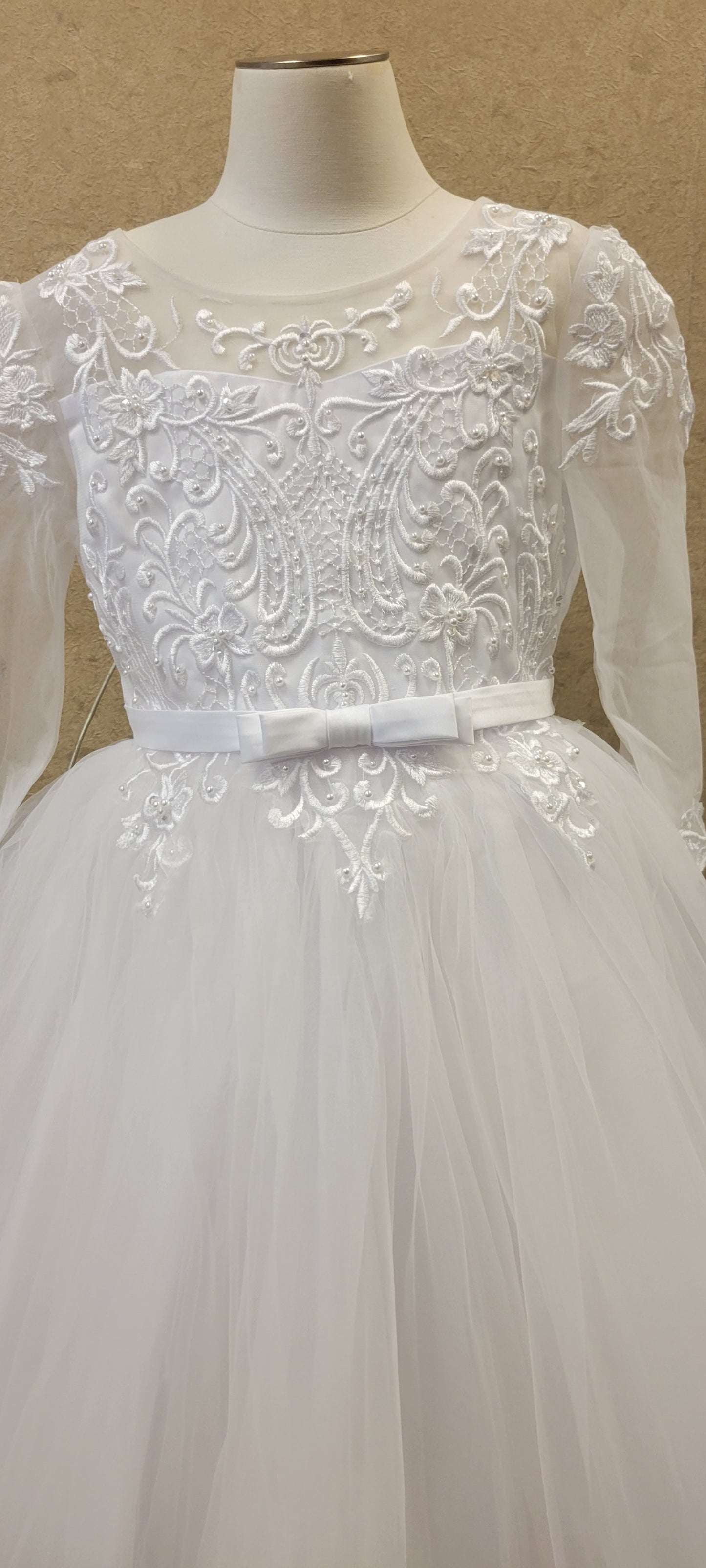 First Holy Communion Dress/vestido de primera comunion white 5830