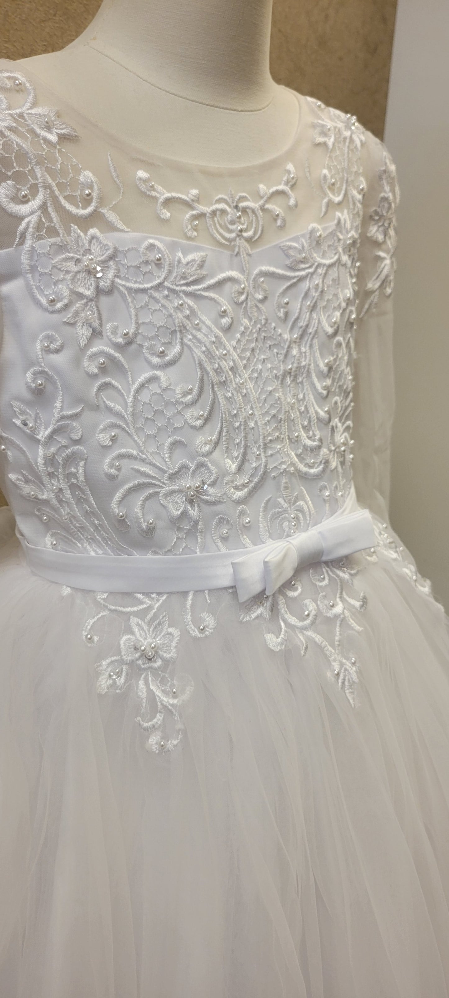 First Holy Communion Dress/vestido de primera comunion white 5830