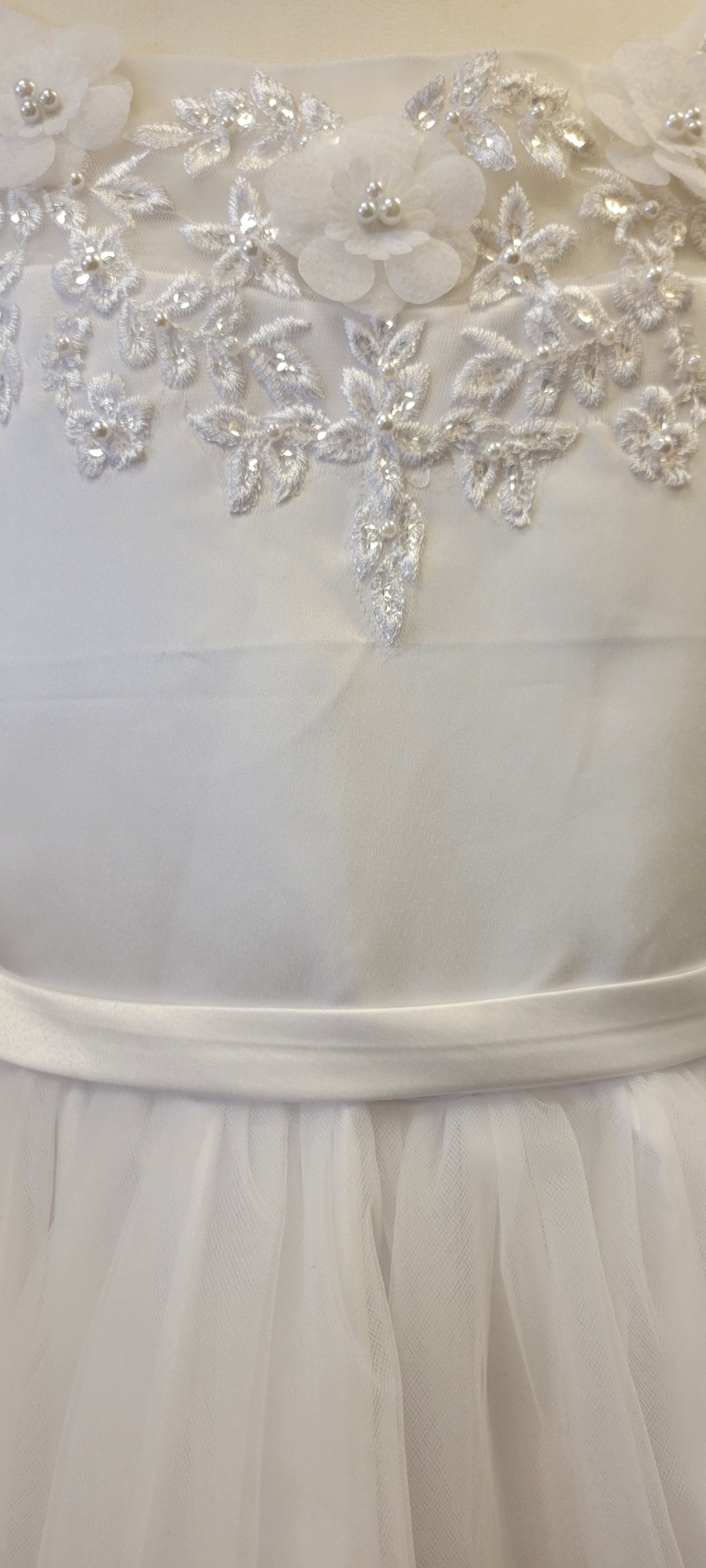 First Holy Communion Dress/vestido de primera comunion white 5842