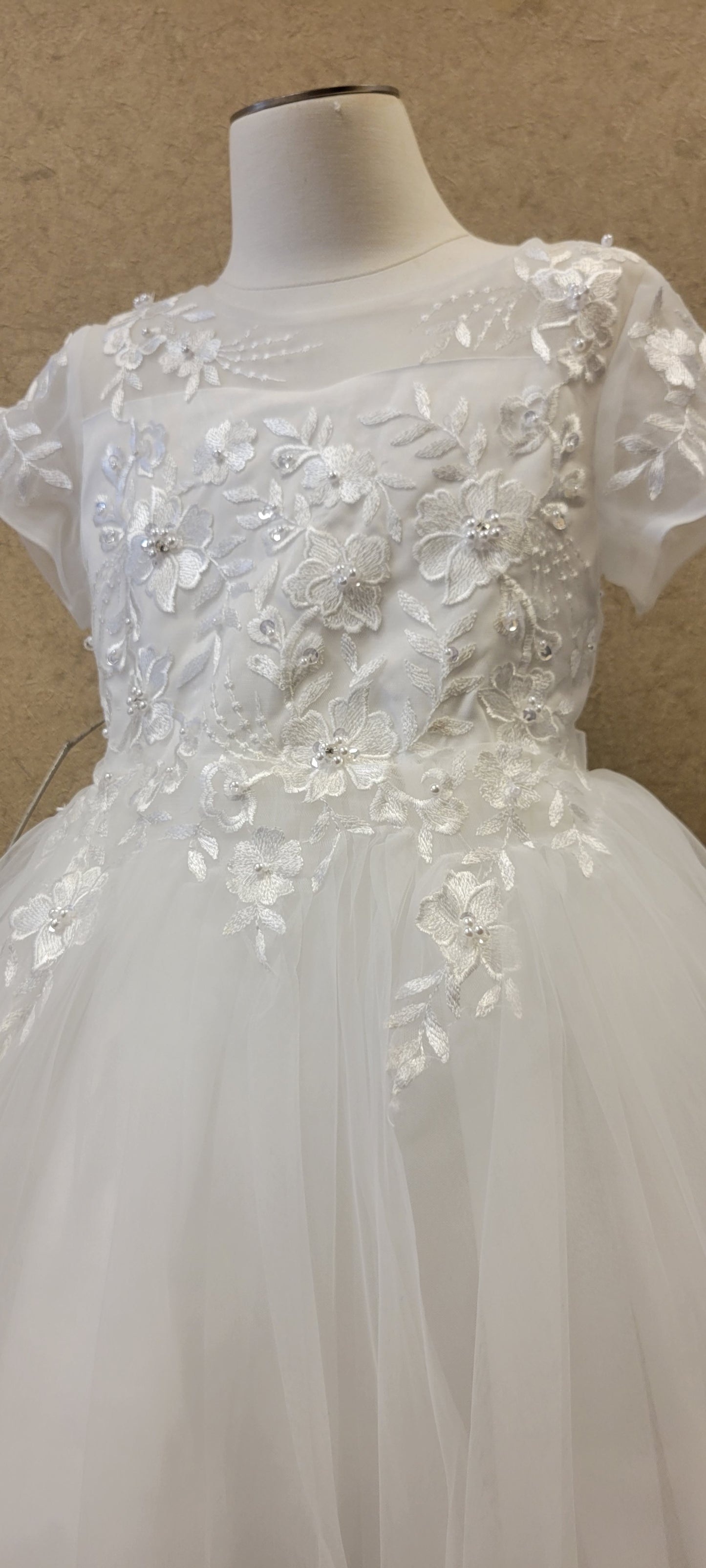 First Holy Communion Dress/vestido de primera comunion white 5833