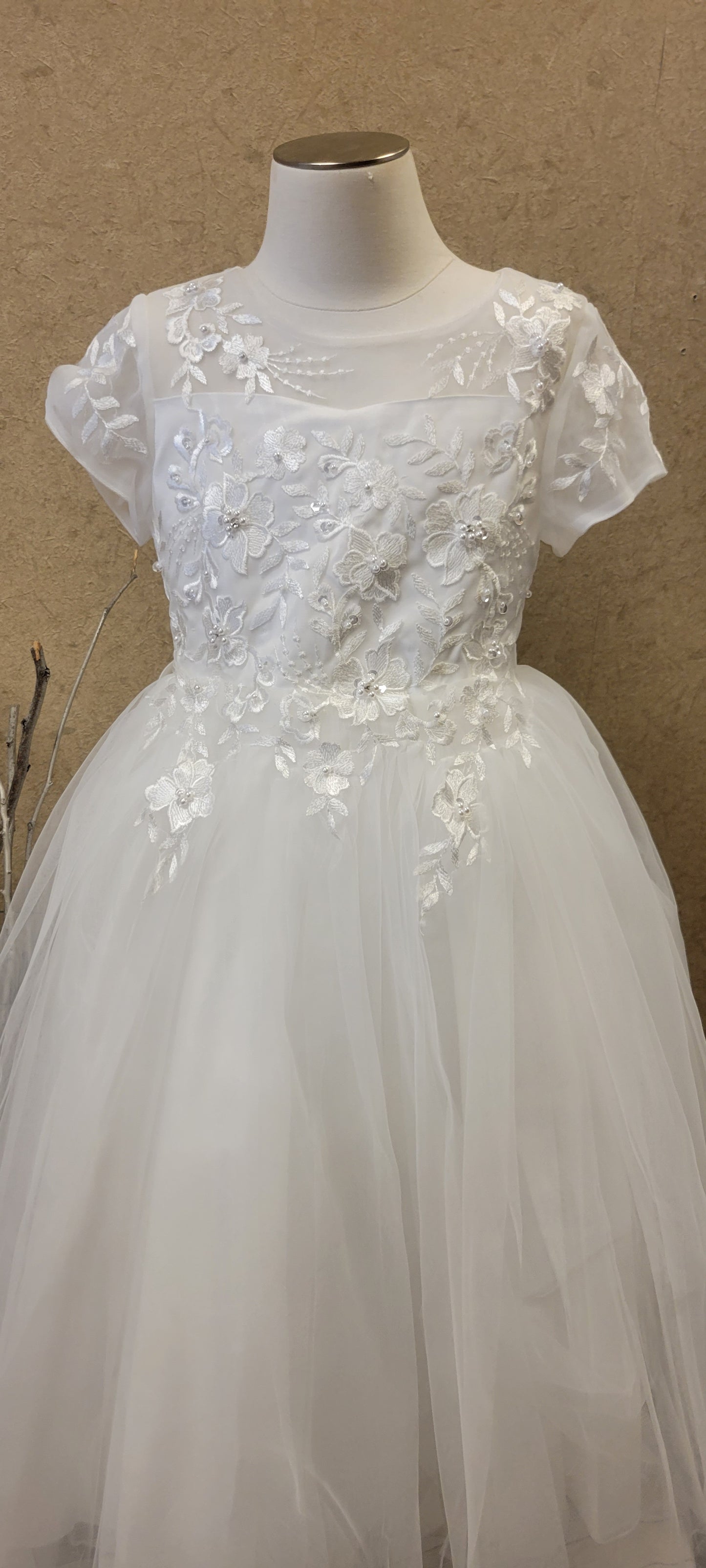 First Holy Communion Dress/vestido de primera comunion white 5833