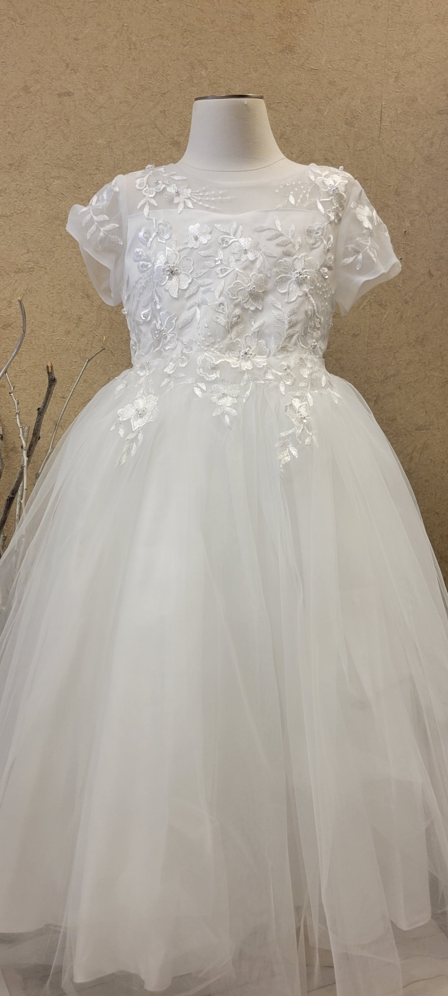 First Holy Communion Dress/vestido de primera comunion white 5833