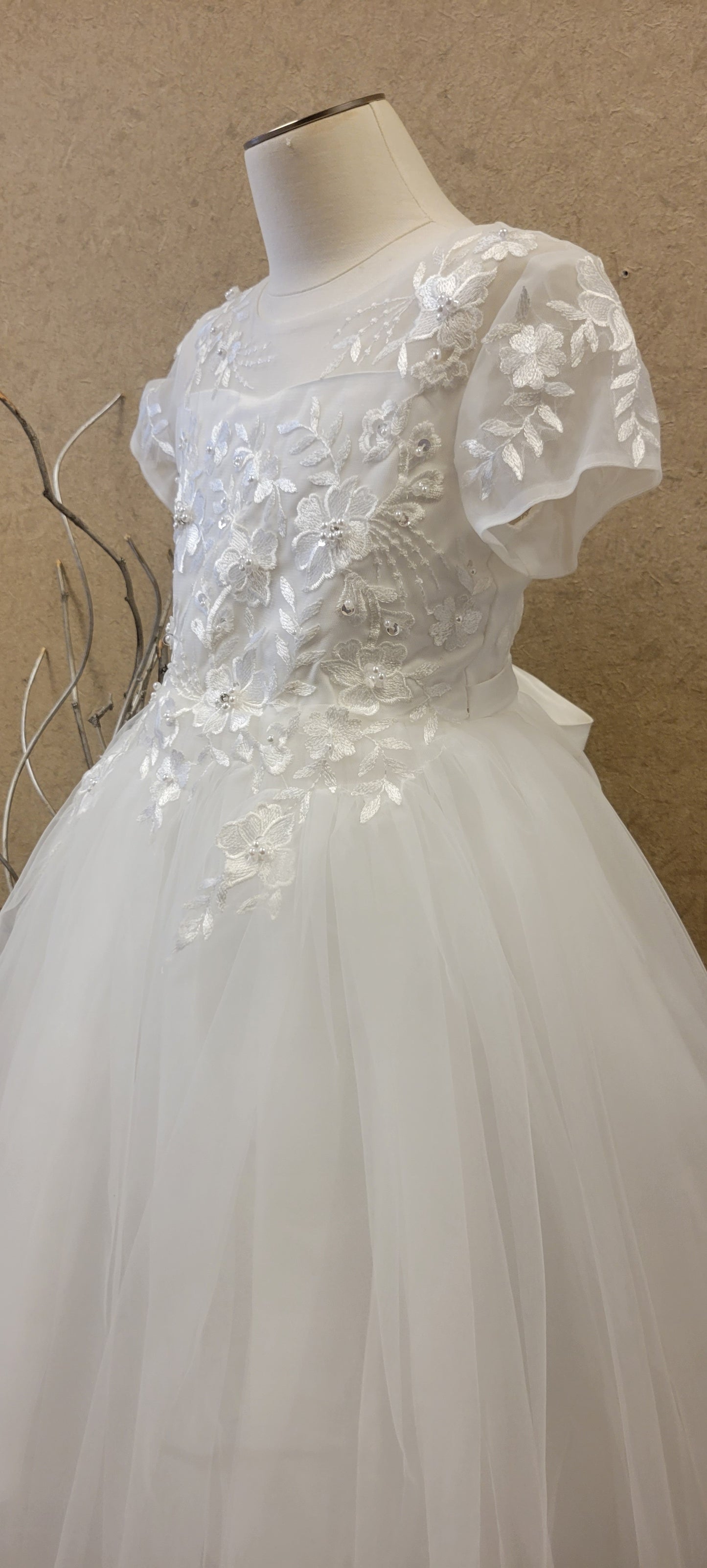 First Holy Communion Dress/vestido de primera comunion white 5833