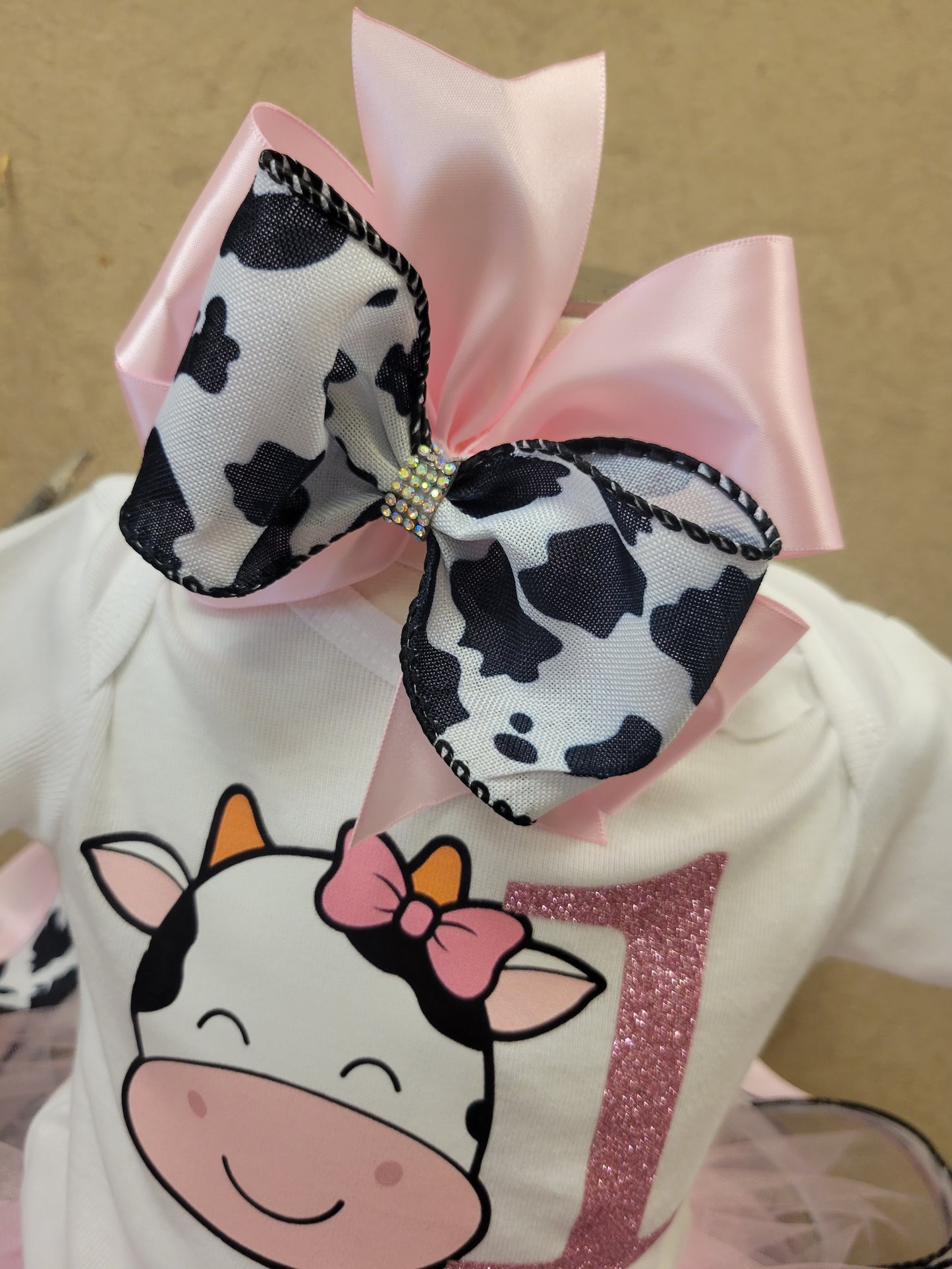 Cow Birthday Tutu Outfit, Vaca Lola set de Cumpleanos