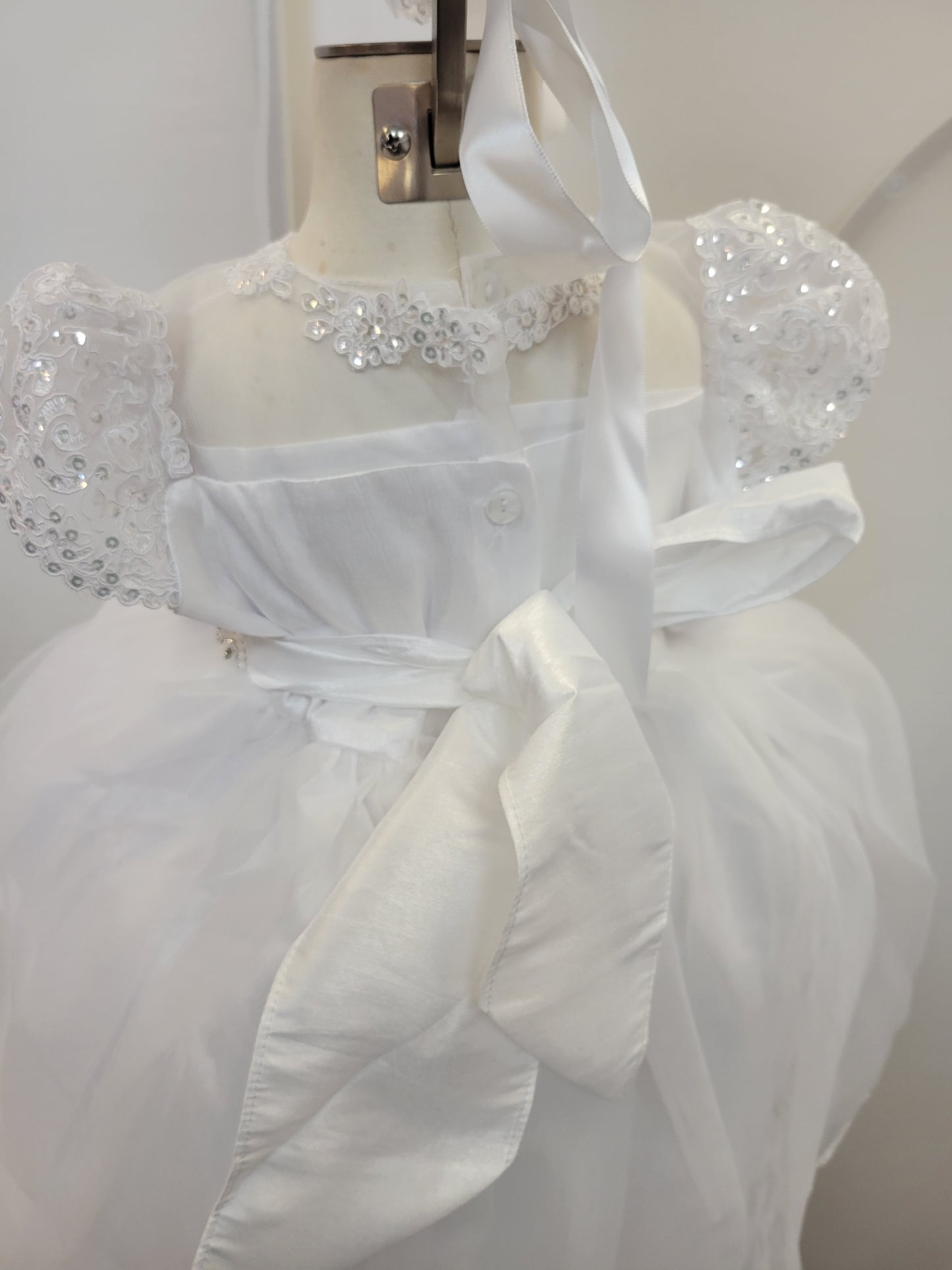 Virgen de Guadalupe Baptism Dress, White Christening Gown, Baby Girl Baptism Outfit, Vestido Bautizo con Virgen, Handmade Baby Girl Dress