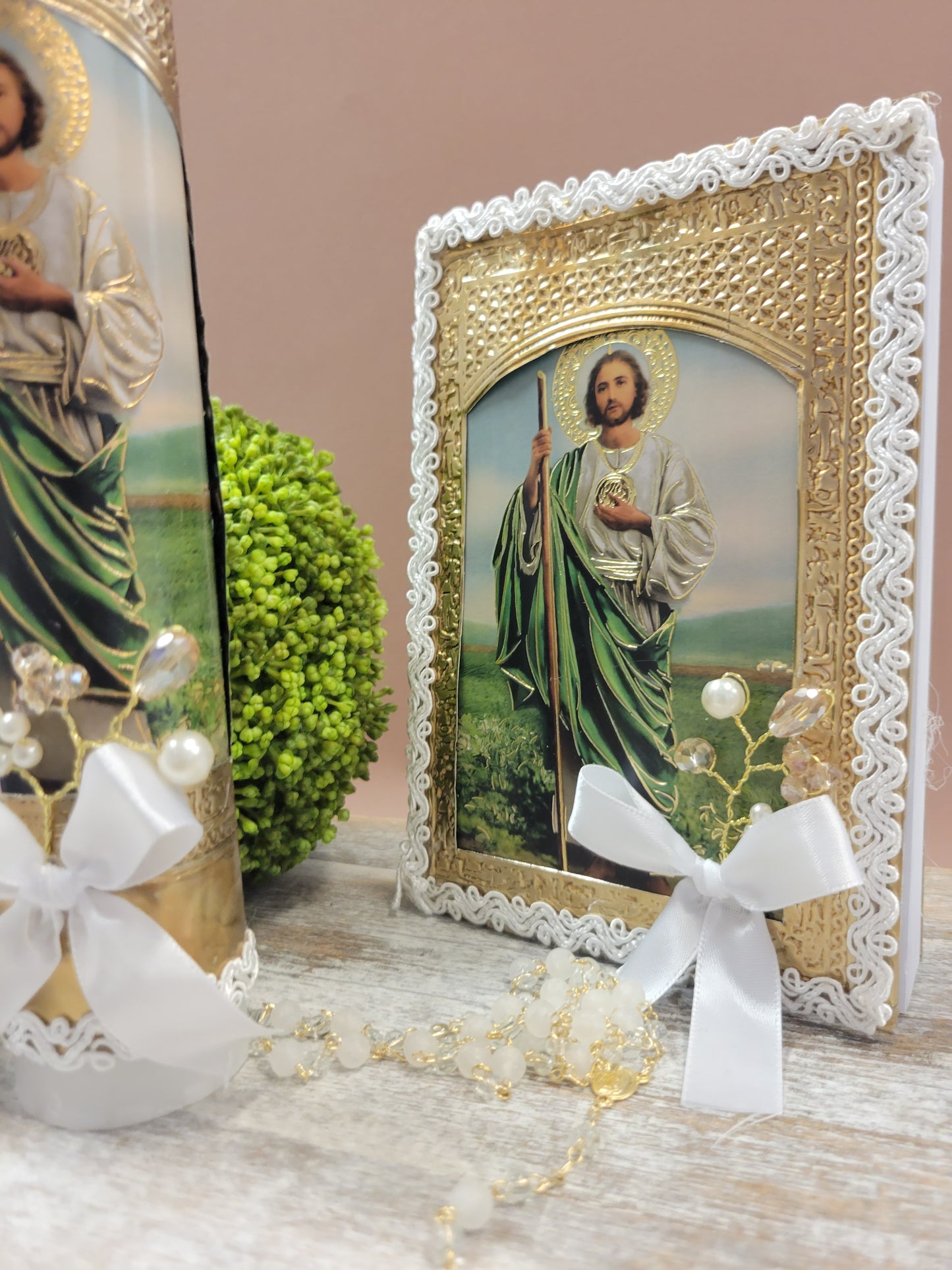 Saint Jude Baptism/Christening Candle Set