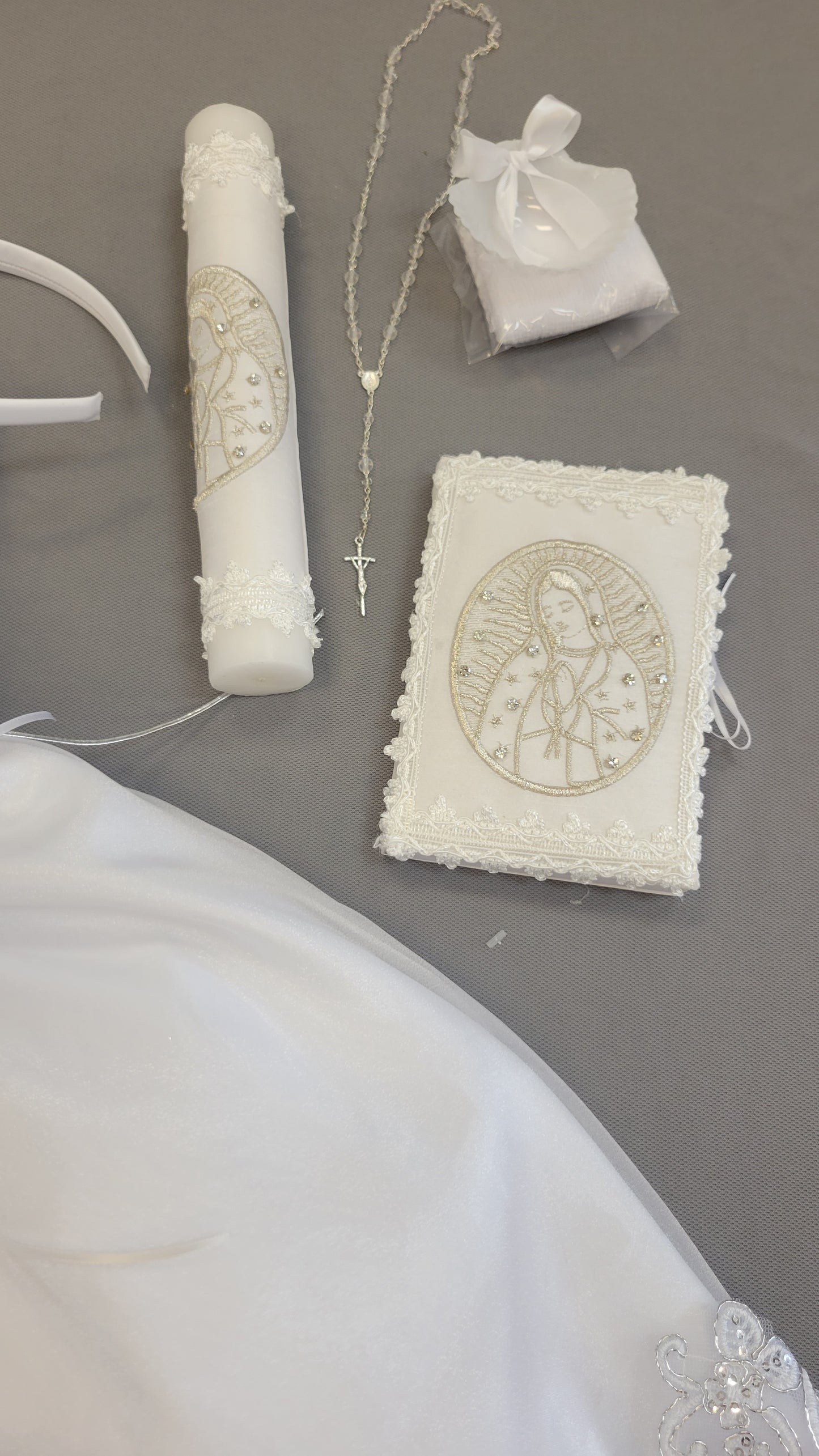 Elena package all included, Virgen de Guadalupe Baptism Dress, White Christening Gown, Baby Girl Baptism Outfit, Vestido Bautizo con Virgen, Handmade Baby Girl Dress 2407