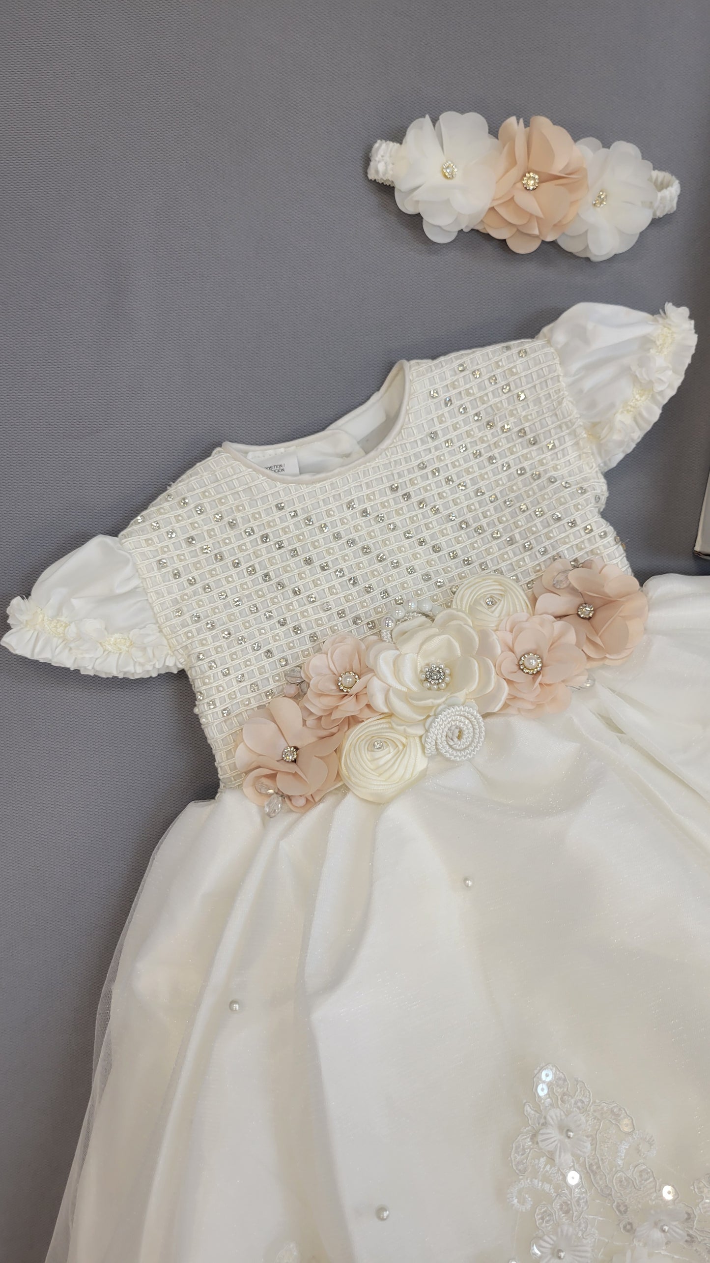 All included Baptism Dress, Ivory Christening Gown, Baby Girl Baptism Outfit, Vestido Bautizo Handmade Baby Girl Dress