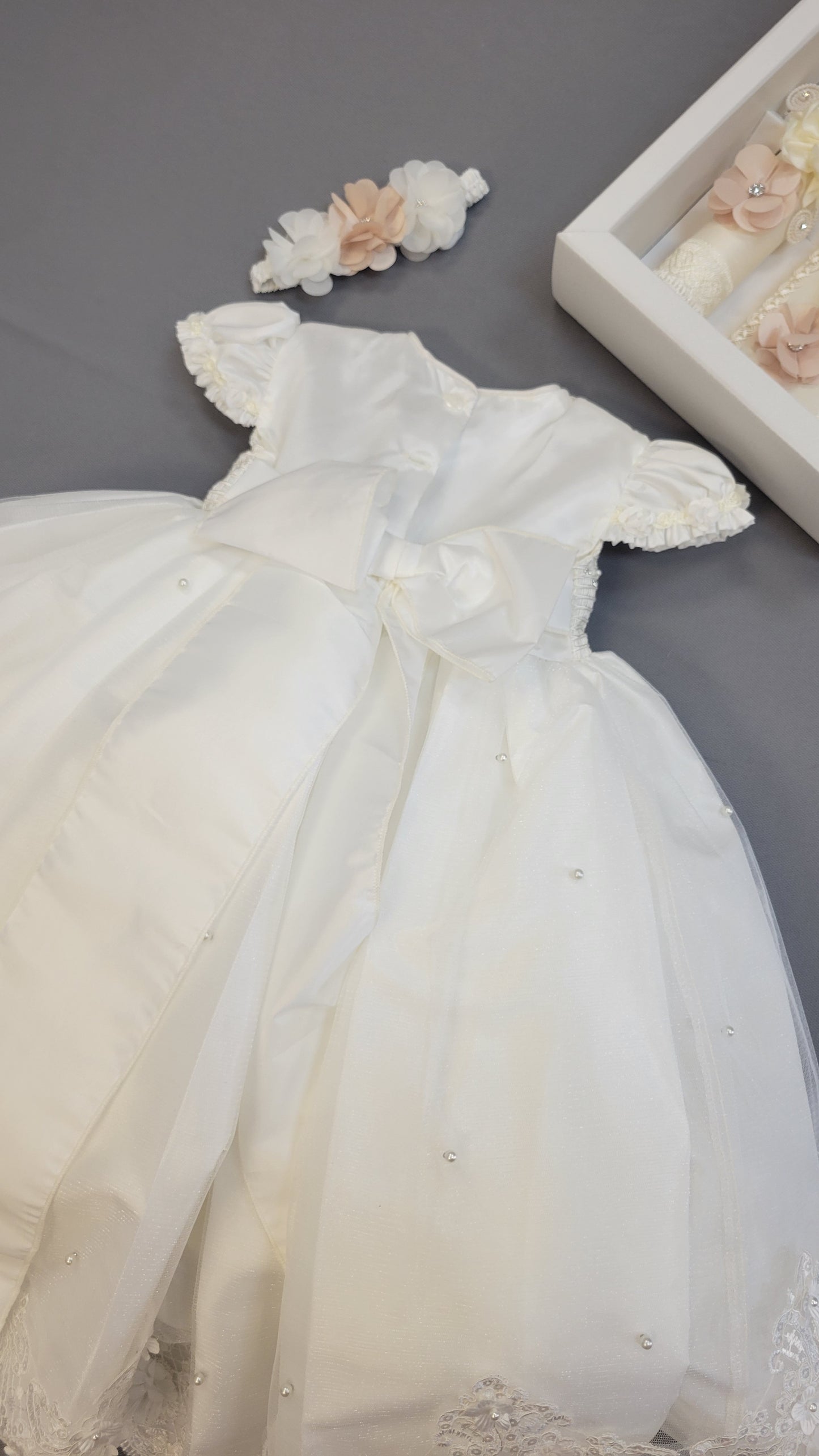 All included Baptism Dress, Ivory Christening Gown, Baby Girl Baptism Outfit, Vestido Bautizo Handmade Baby Girl Dress