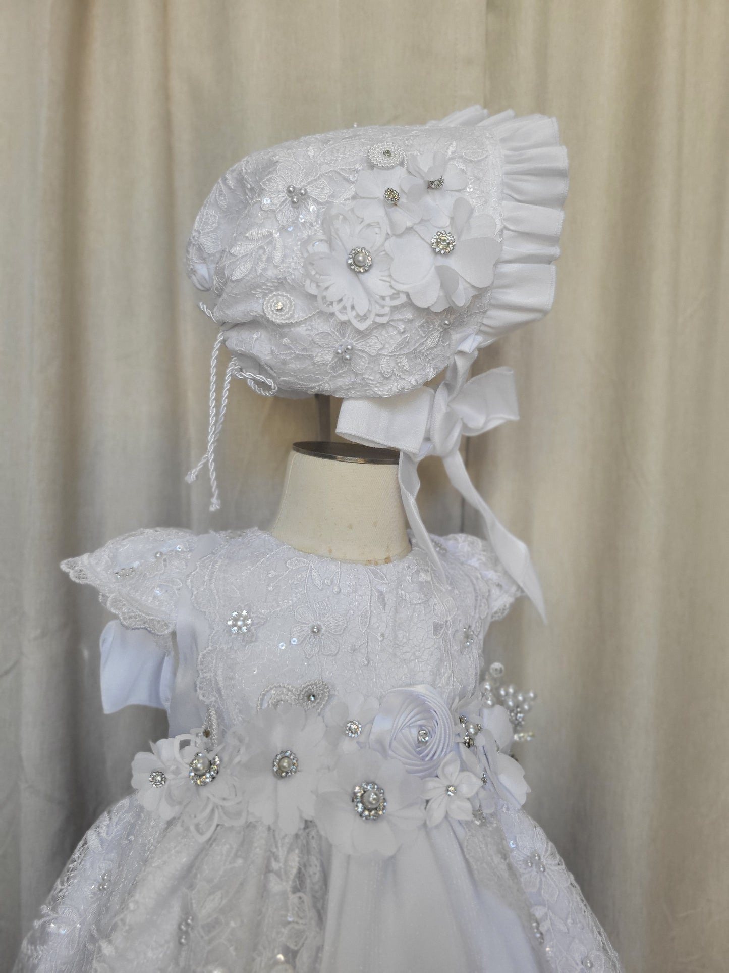 Virgen de Guadalupe All included Baptism Dress, Christening Gown, Baby Girl Baptism Outfit, Vestido Bautizo Handmade Baby Girl Dress