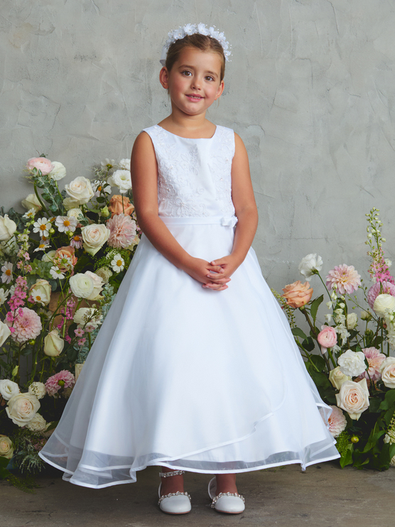 First Holy Communion Dress/vestido de primera comunion white 5917