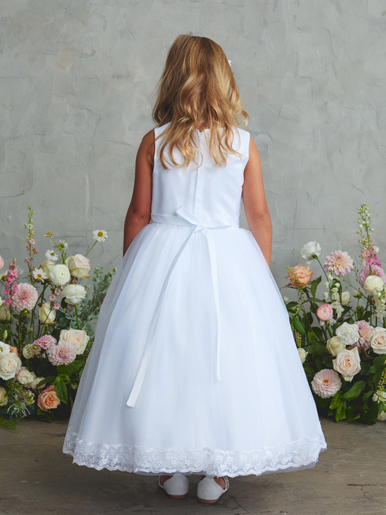 First Holy Communion Dress/vestido de primera comunion white 5903