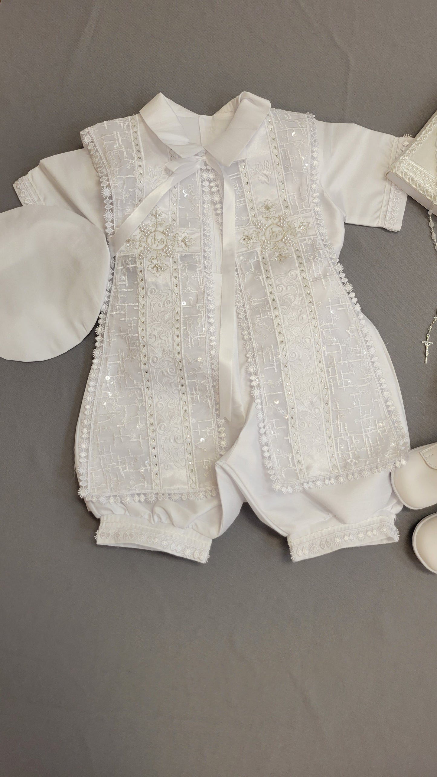 (Copy) Ropon de Bautizo de Niño, Boy Christening Outfit, candle set.