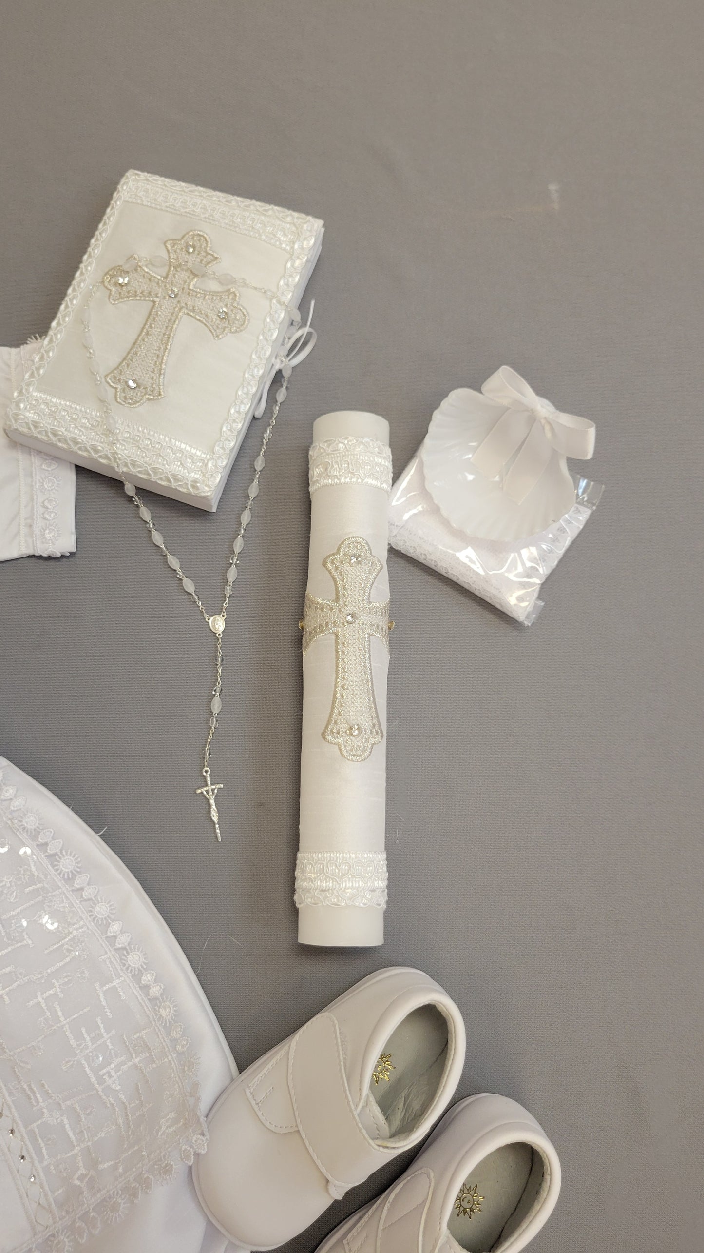 (Copy) Ropon de Bautizo de Niño, Boy Christening Outfit, candle set.