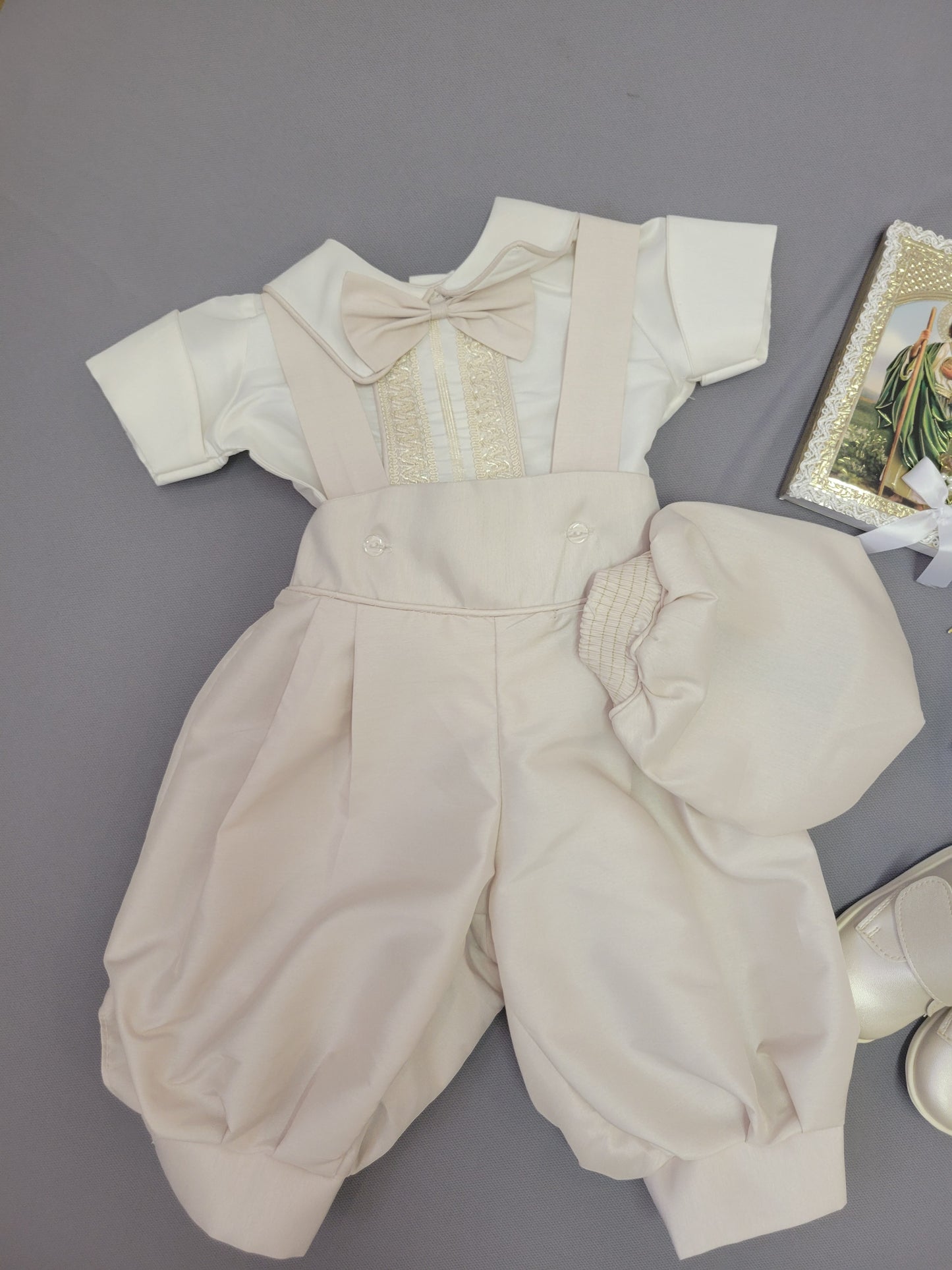 Paquete de Bautizo de Niño, Boy Christening Outfit, candle set. San Judas, Saint jude