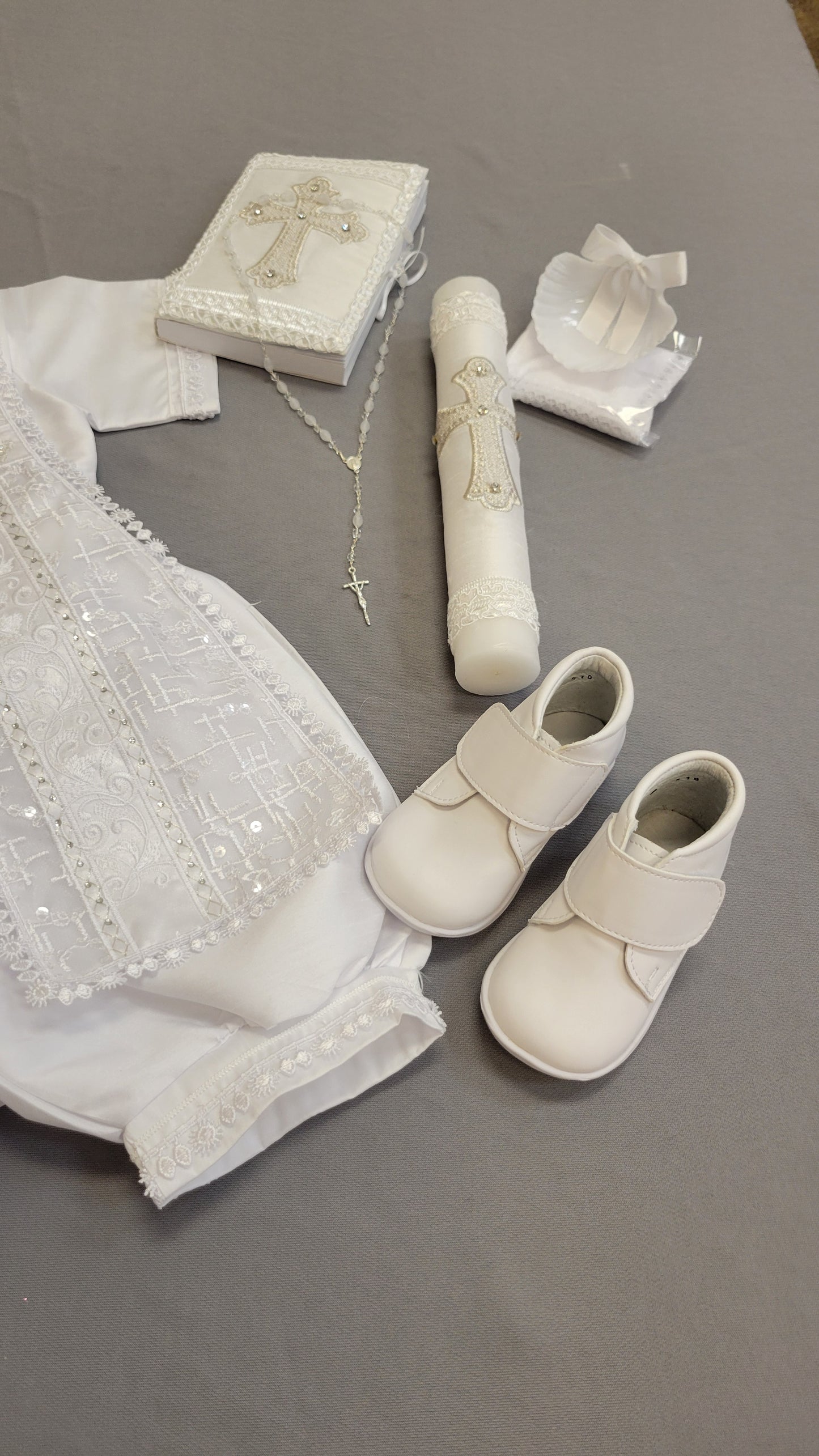 (Copy) Ropon de Bautizo de Niño, Boy Christening Outfit, candle set.