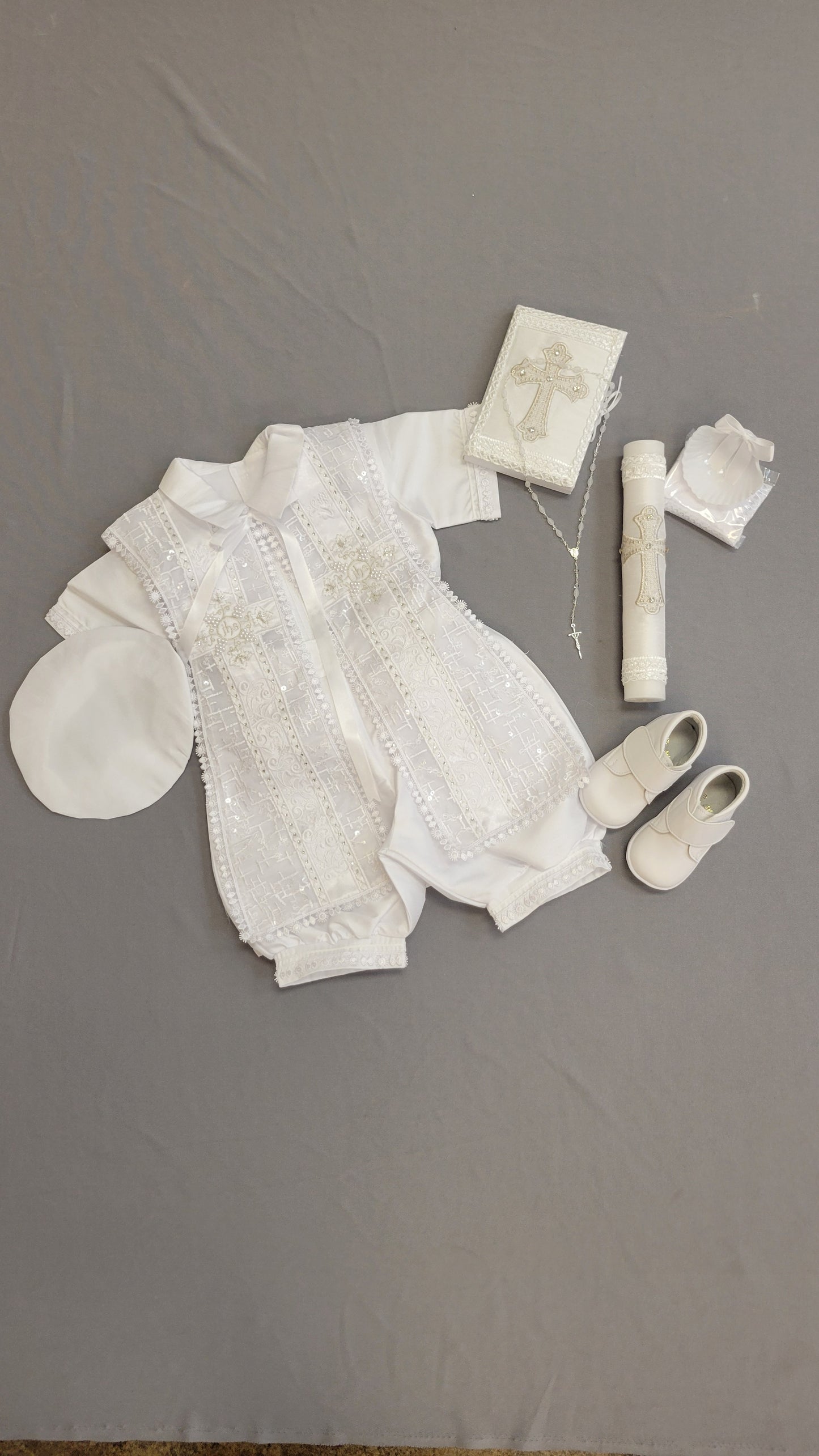 (Copy) Ropon de Bautizo de Niño, Boy Christening Outfit, candle set.