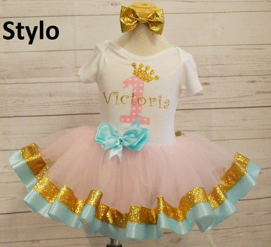 Princess Crown  Birthday Tutu Outfit