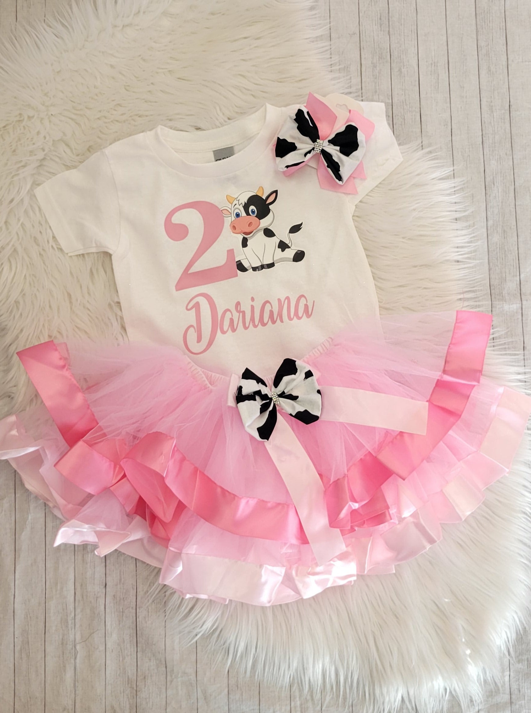 Cow Birthday Tutu Outfit STYLO Cow Birthday Tutu Outfit STYLO