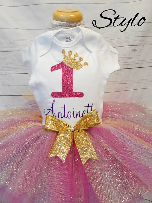 Princess Crown  Birthday Tutu Outfit