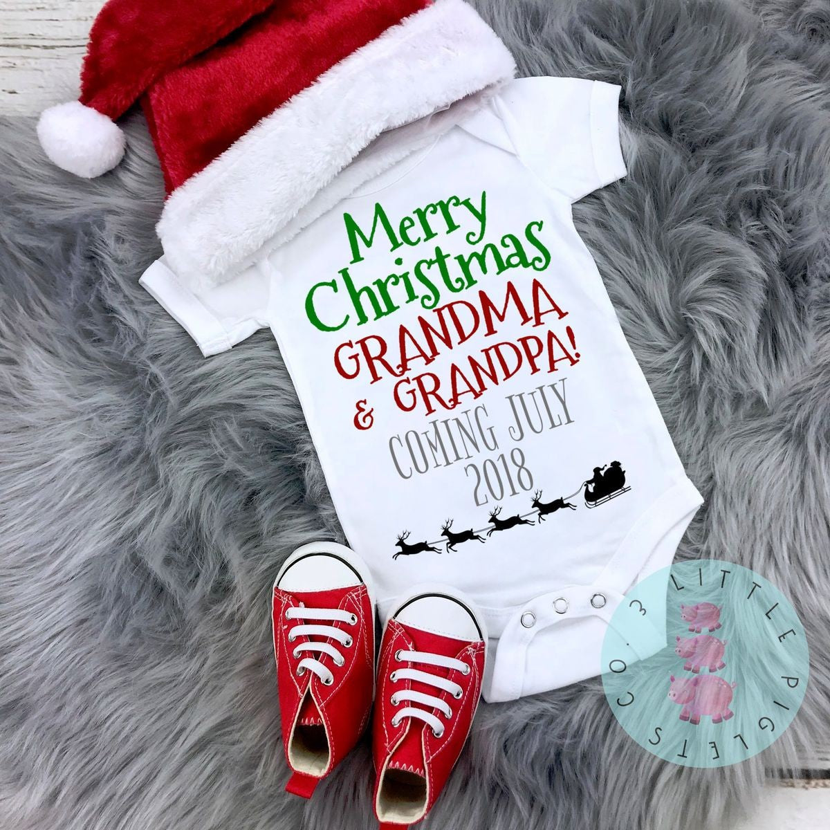 Baby Anouncement Christmas Onesie