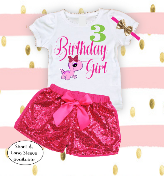 Dinosaur Birthday Outfit for Girl