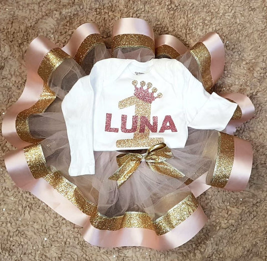 Princess Crown  Birthday Tutu Outfit