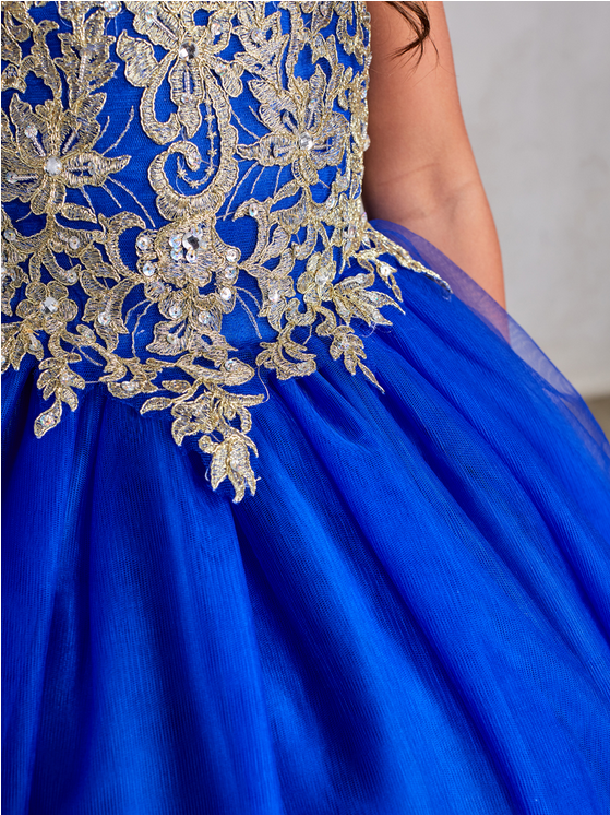Royal Blue Girl Dress, Flower Girl, Wedding Flower Girl Dress, Quince Damita 7024