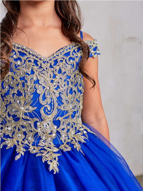 Royal Blue Girl Dress, Flower Girl, Wedding Flower Girl Dress, Quince Damita 7024