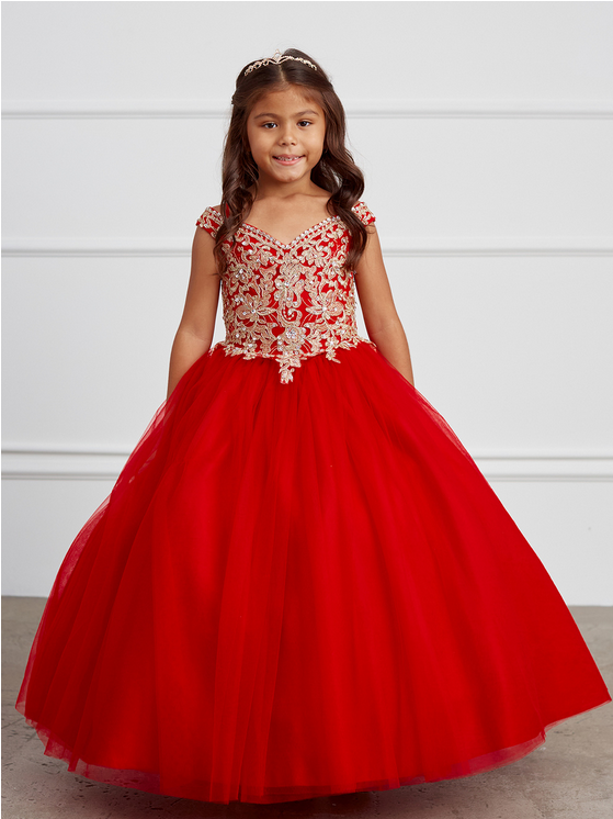 Red Girl Dress Flower Girl Wedding Flower Girl Dress Quince Damita 7024