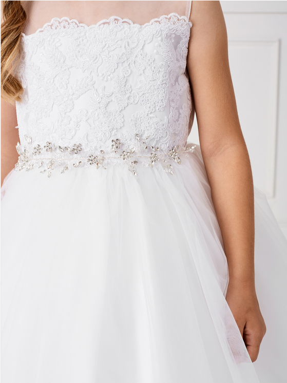 Sparkling Rhinestone Floral Headpiece with Satin Ties