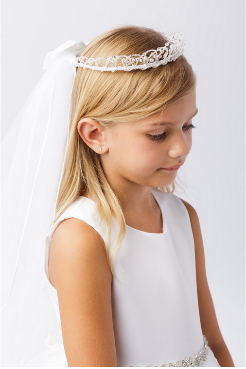 Peals and Beads Crown w/ Veil