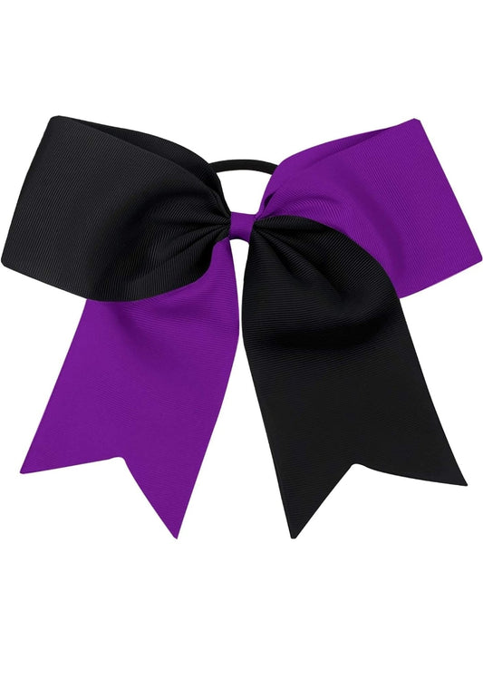 Purple and Black Cheer Bow