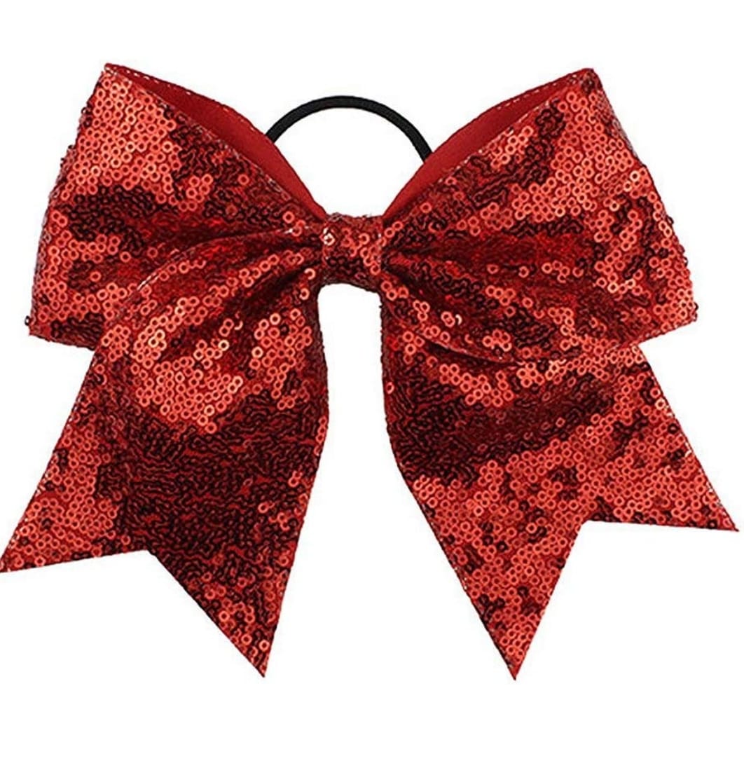 Red Cheer Sequin Bow