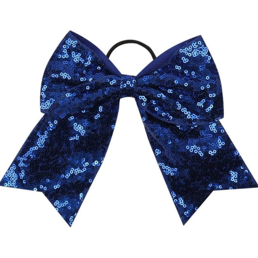 Royal Blue Cheer Sequin Bow