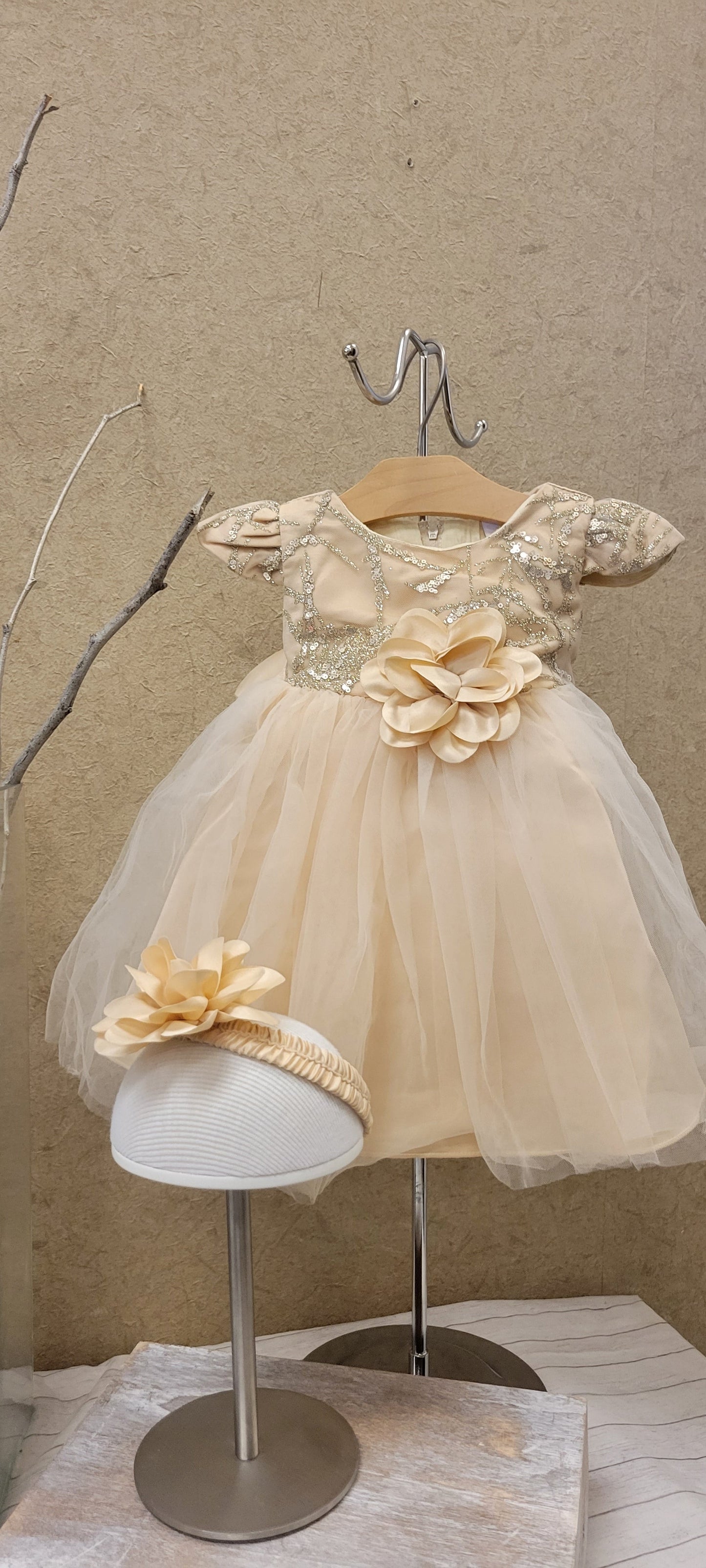 Gold and white Baby Dress