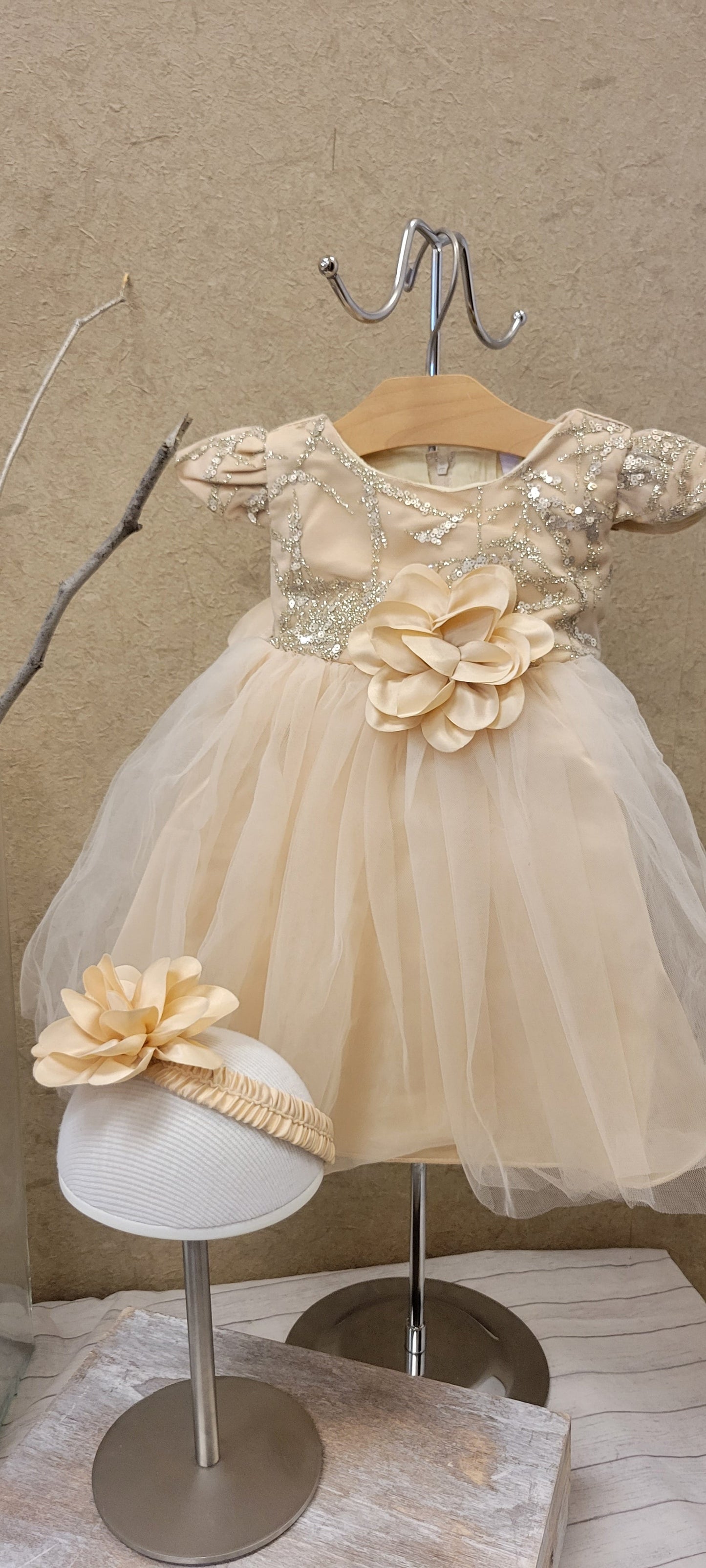 Gold and white Baby Dress