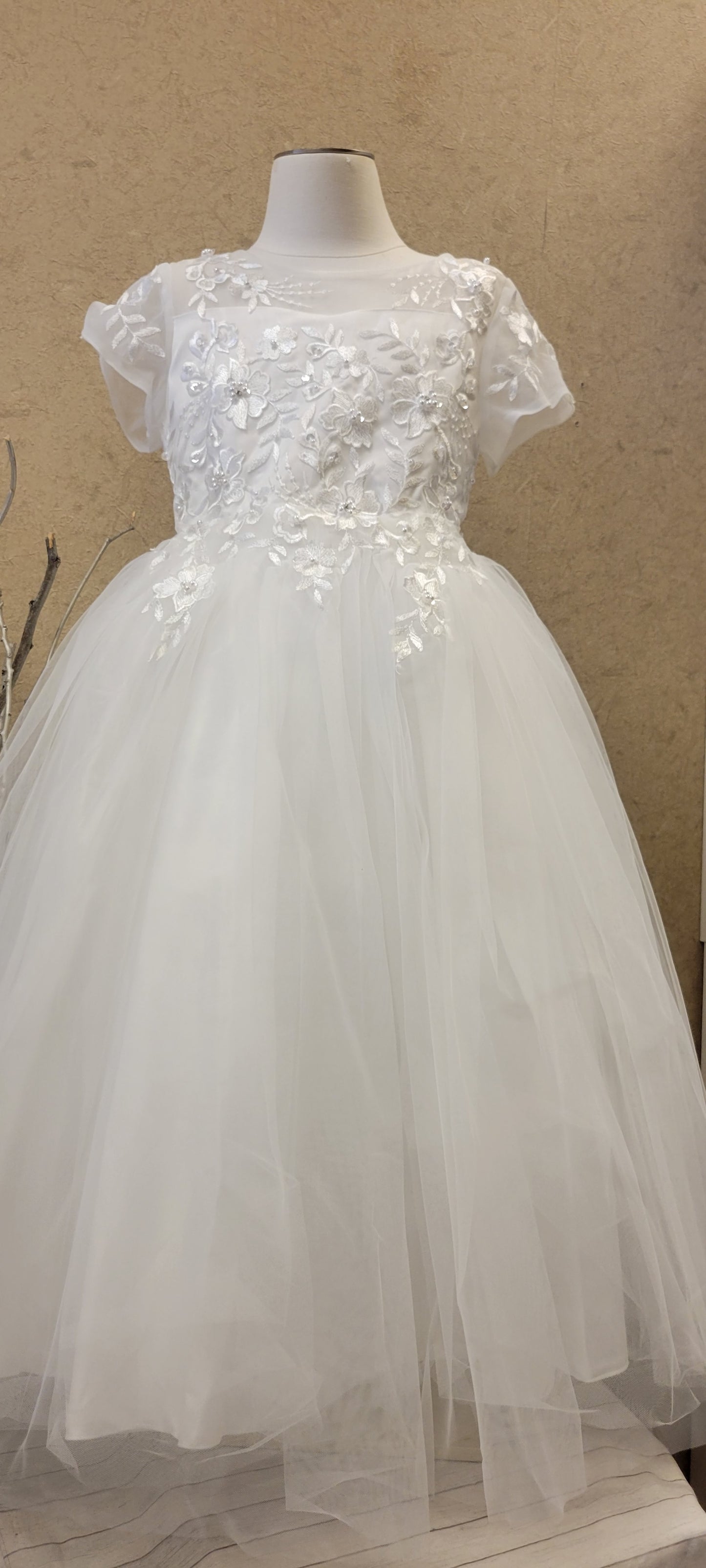 First Holy Communion Dress/vestido de primera comunion white 5833