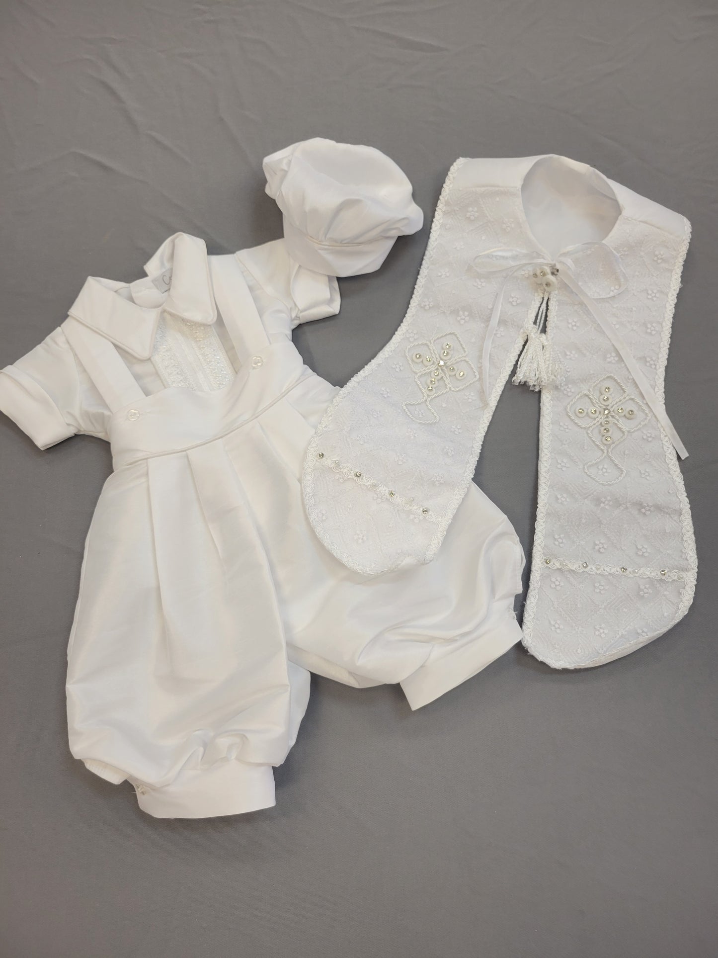 Ropon de Bautizo de Niño, Boy Christening Outfit, candle set.