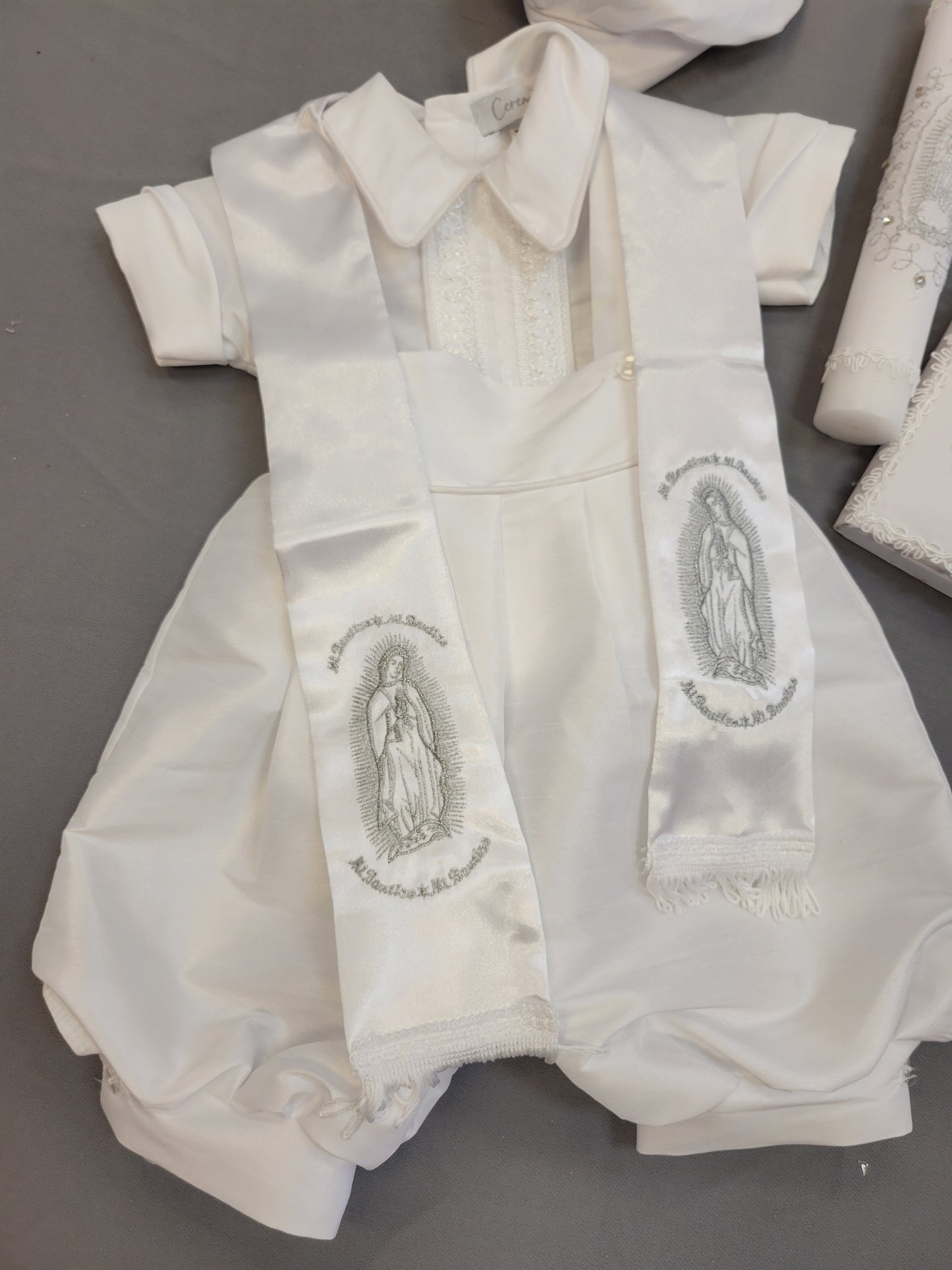 Ropon de Bautizo de Niño, Boy Christening Outfit, candle set.