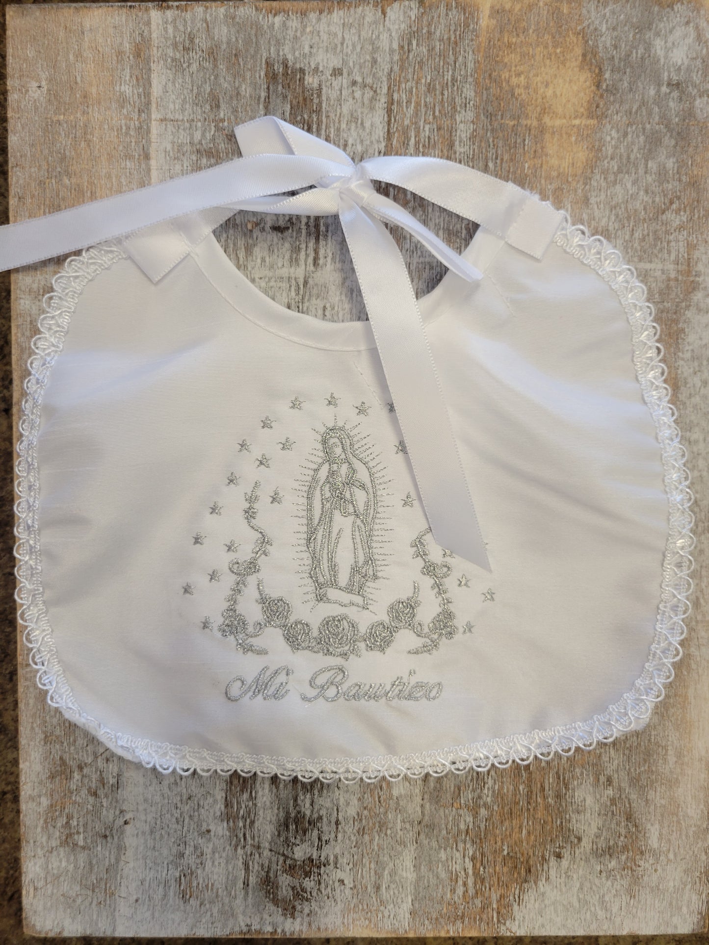 Baptism Baby Bib | Christening Bib | gift | Virgen de Guadalupe | Baby Bib | Bautizo