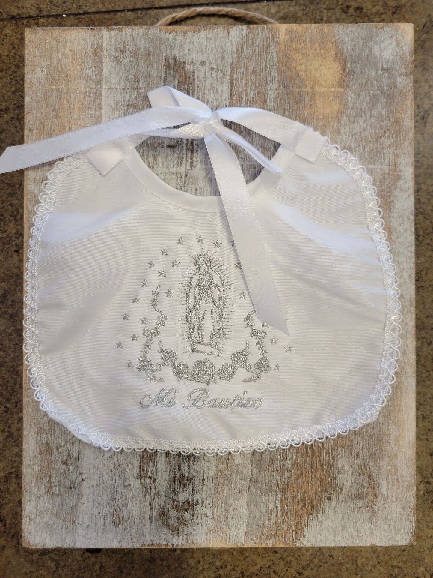 Baptism Baby Bib | Christening Bib | gift | Virgen de Guadalupe | Baby Bib | Bautizo