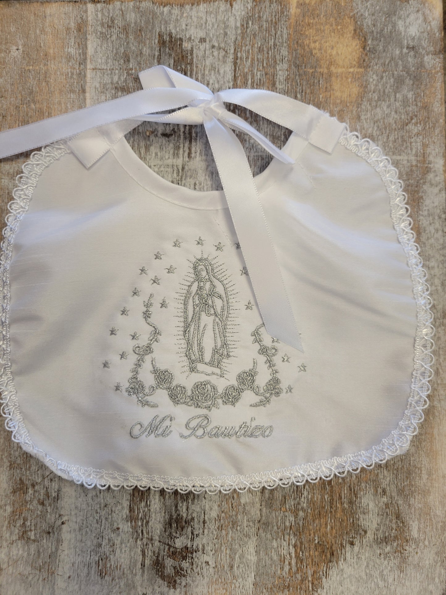 Baptism Baby Bib | Christening Bib | gift | Virgen de Guadalupe | Baby Bib | Bautizo