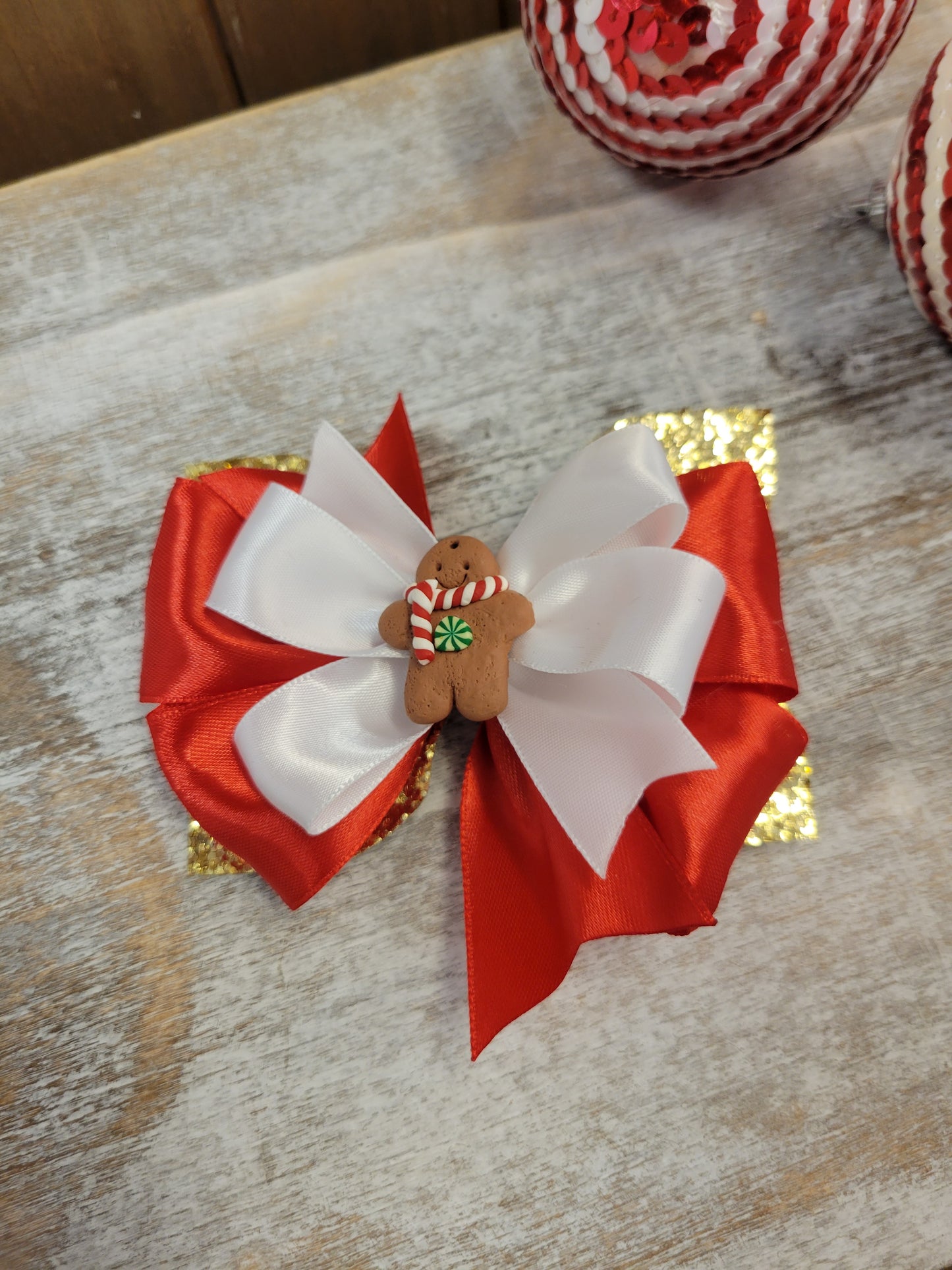 Christmas metallic gold  Bow