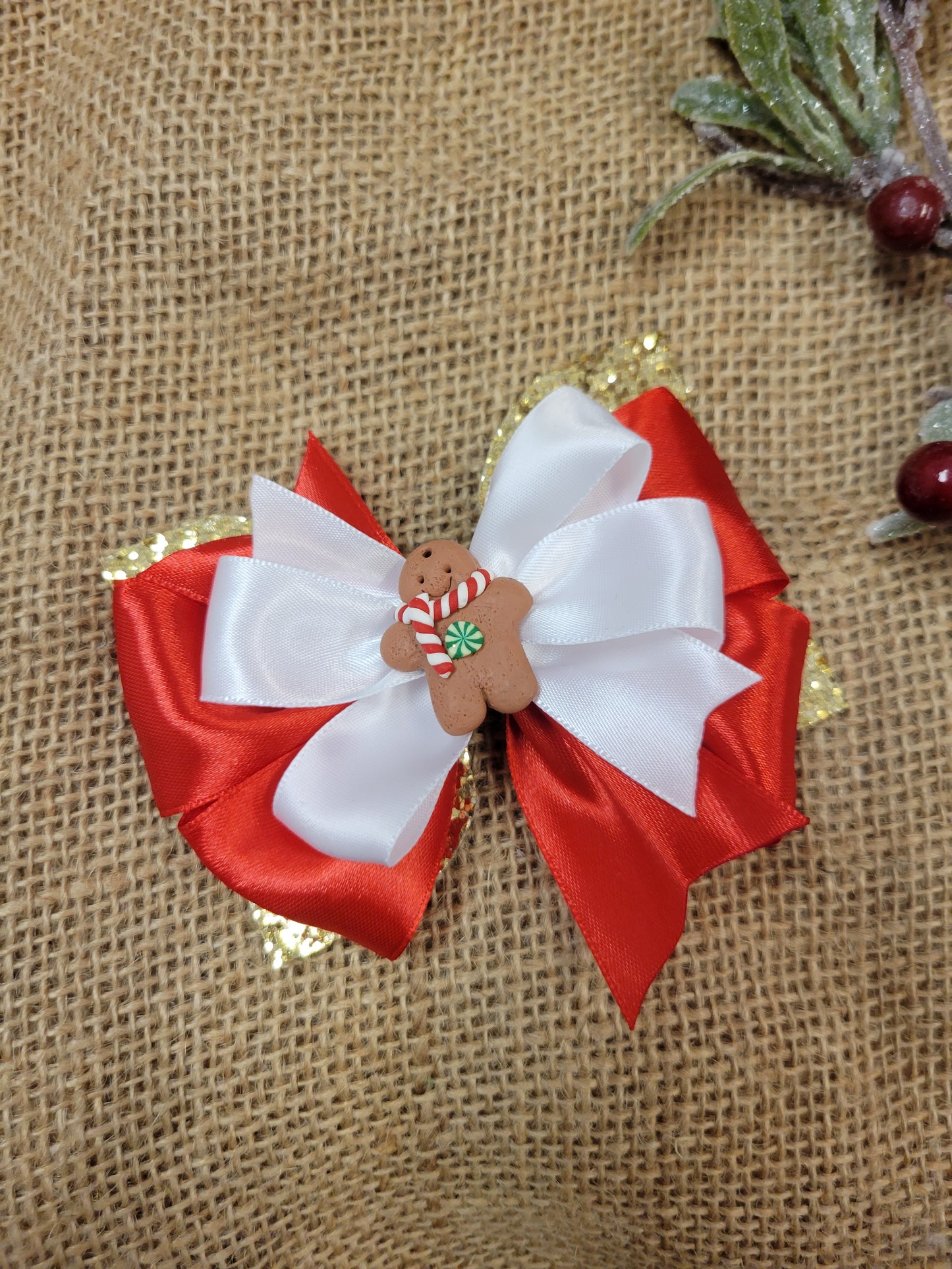 Christmas metallic gold  Bow