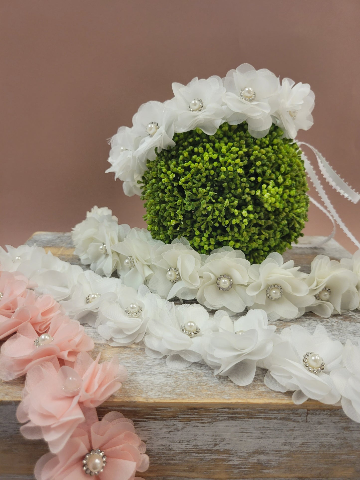 White flowers headband, Communion headband, baptis headband