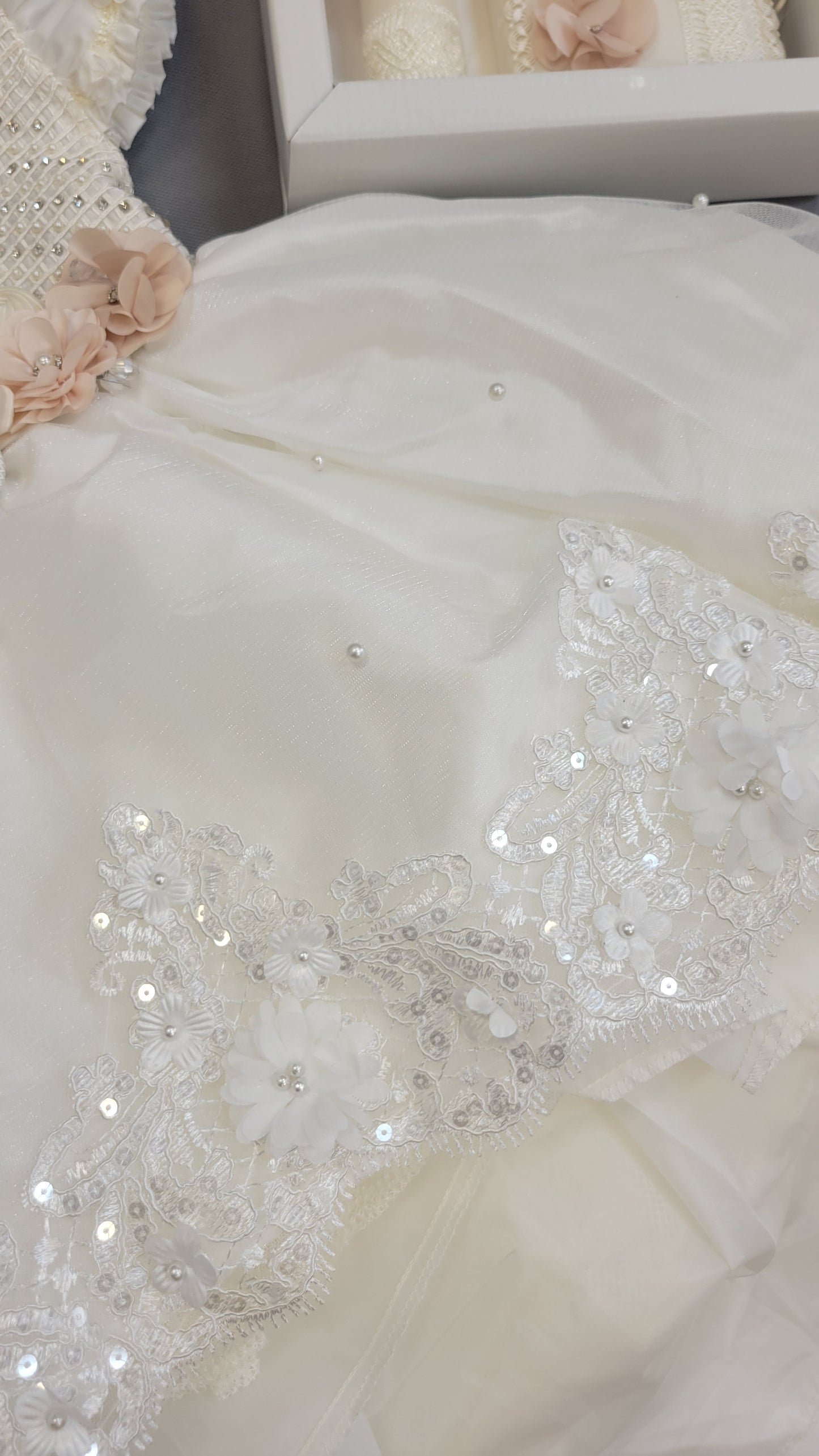 All included Baptism Dress, Ivory Christening Gown, Baby Girl Baptism Outfit, Vestido Bautizo  Handmade Baby Girl Dress